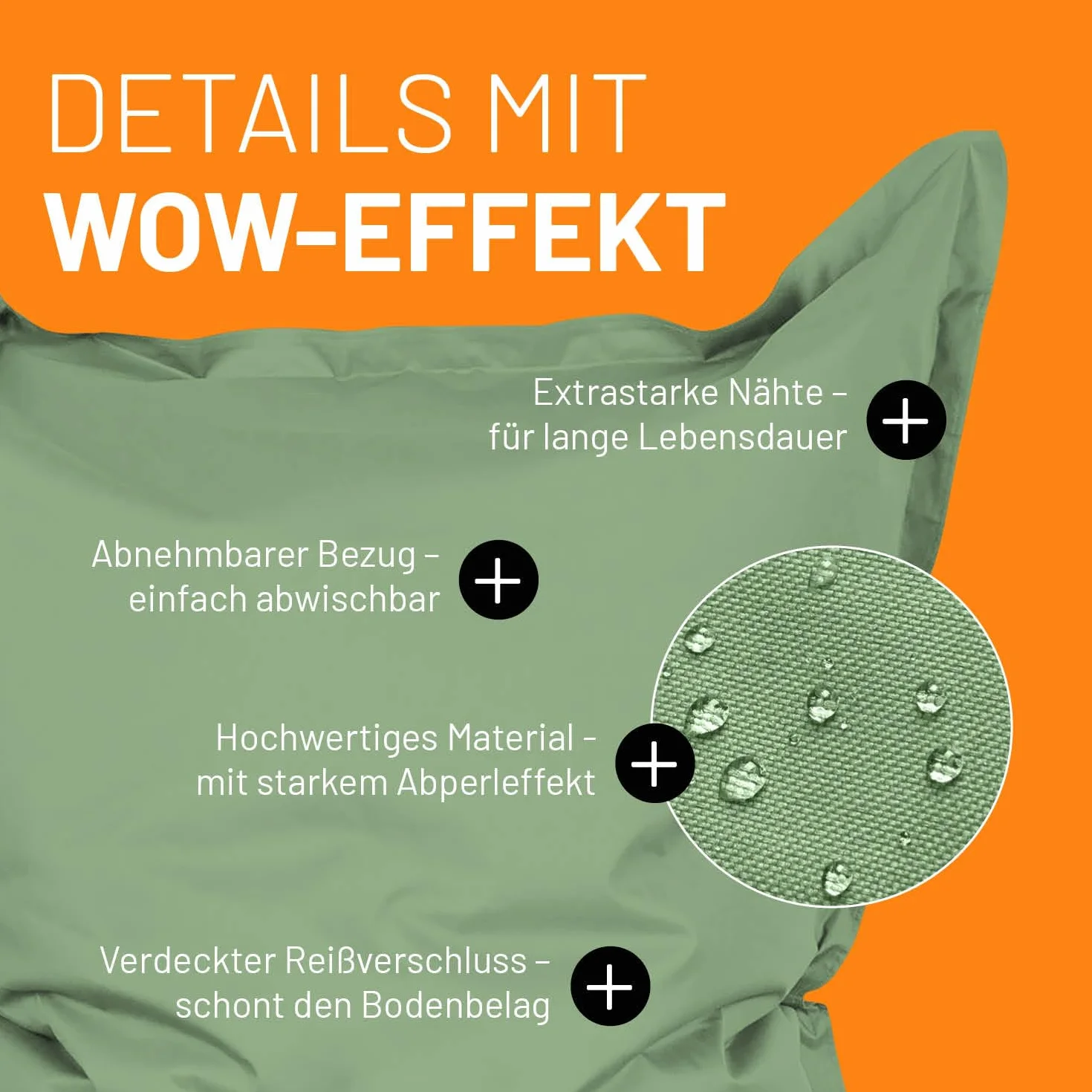 Lumaland Ogromny worek do siedzenia XXL, 140 x 180 cm, wodoodporna, do użytku wewnątrz i na zewnątrz, z ponad 3 milionami elastycznych pereł EPS | Bean Bag z poszewką nadającą się do prania [pastelowa