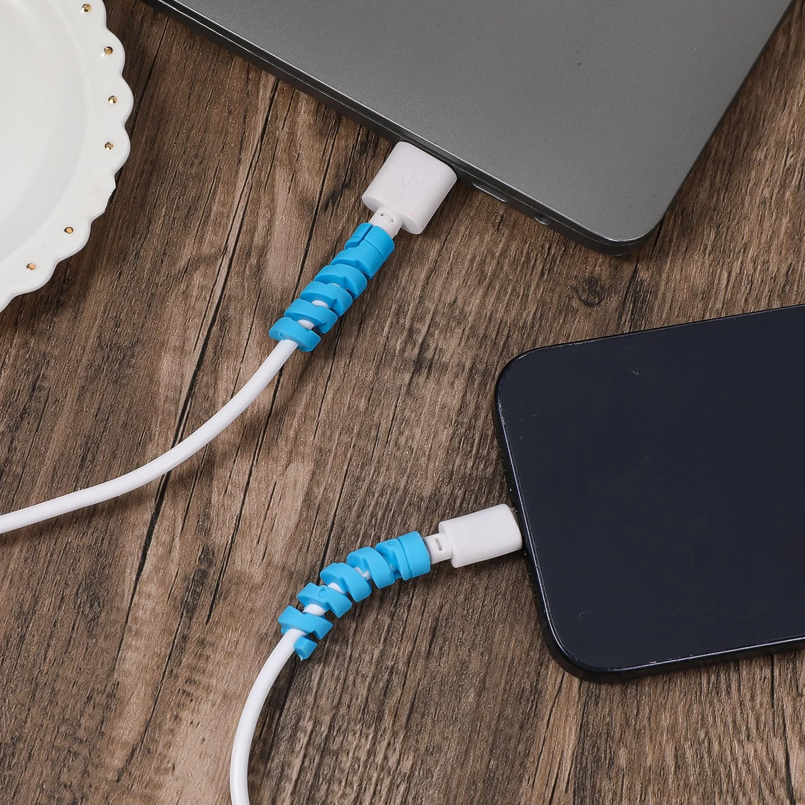 32 szt. ochraniaczy na kabel do ładowania, kolorowy ochraniacz na ładowarkę do telefonu, silikonowy elastyczny ochraniacz na przewód do ładowarki, elastyczne kable oszczędzające do wszystkich