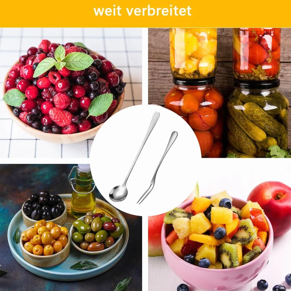 2 sztuki łyżek do oliwek i ogórków ze stali nierdzewnej, łyżka do serwowania, do domowej kuchni i restauracji