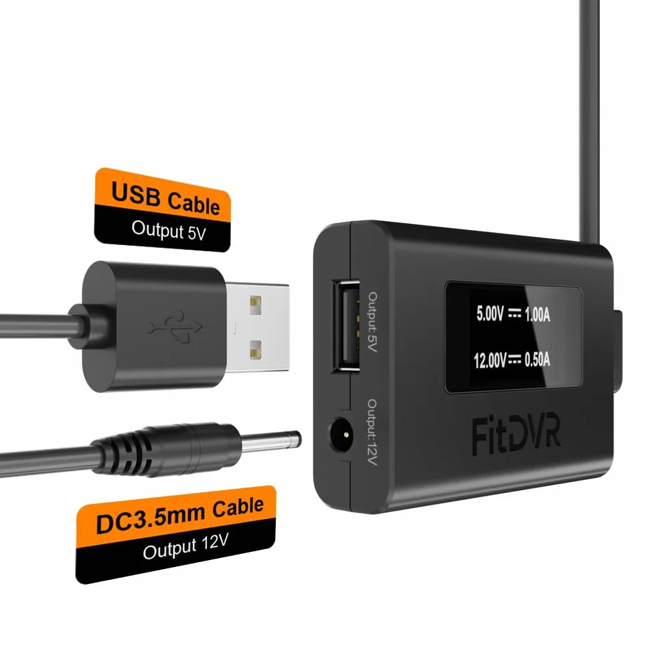 Dashcam Adapter (3-Pin) odpowiedni do Mercedes-Benz, wyświetlacz LED Zasilanie USB, Podłącz do lusterka tylnego widoku, wyjście 5V 12V, Łatwe w instalacji D3-022