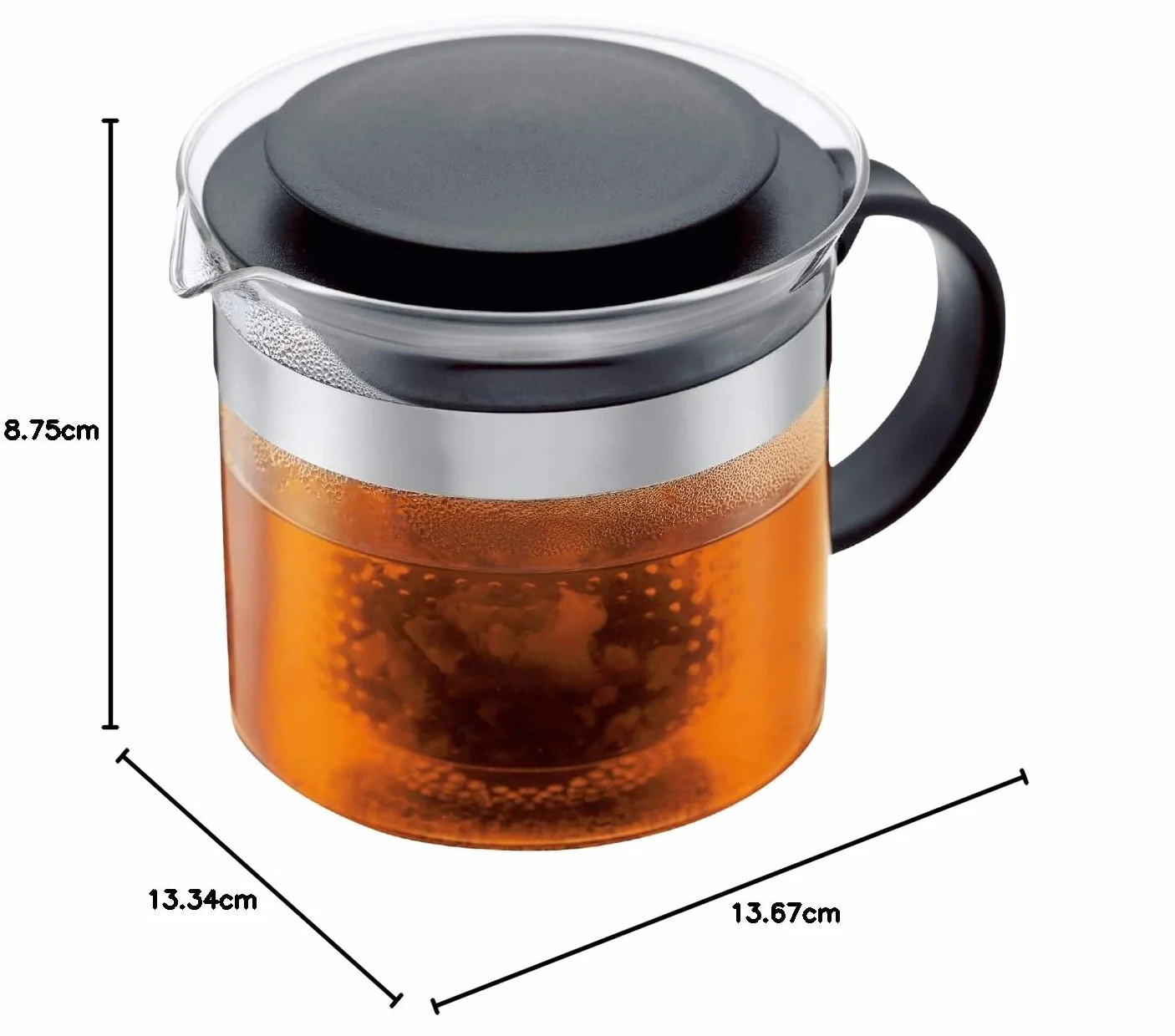 Bodum Bistro Nouveau Zaparzacz do Herbaty, Czarny/Przezroczysty, 1 l