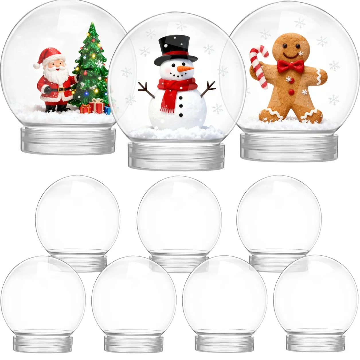 PRETYZOOM Kule śnieżne DIY 10 sztuk 270 ml przezroczyste puste szkło z nakrętką