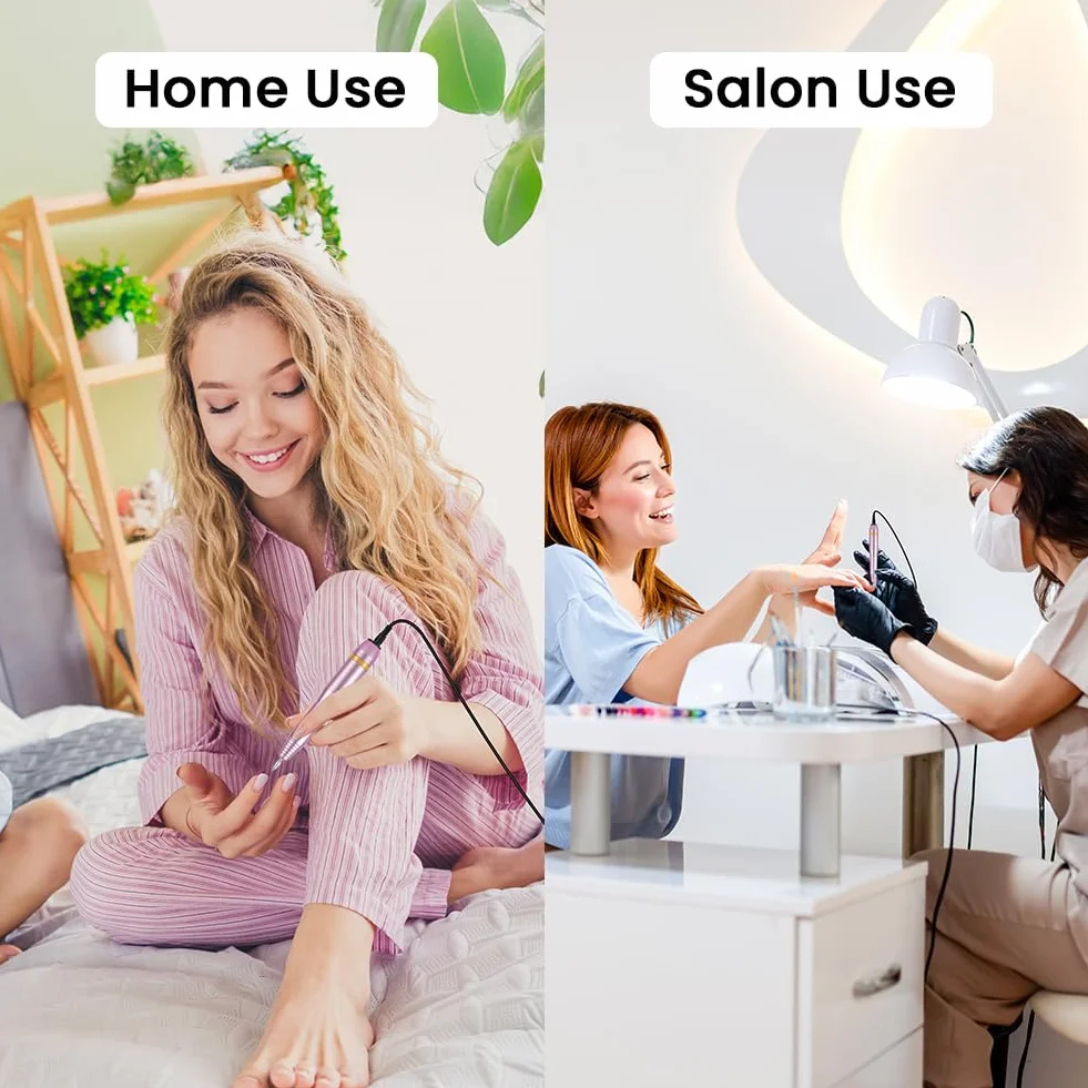 profesjonalne elektryczne pilniki do paznokci, wiertarka do paznokci 20000 obr./min, zestaw do pedicure i manicure z 6 wiertłami i ceramicznym