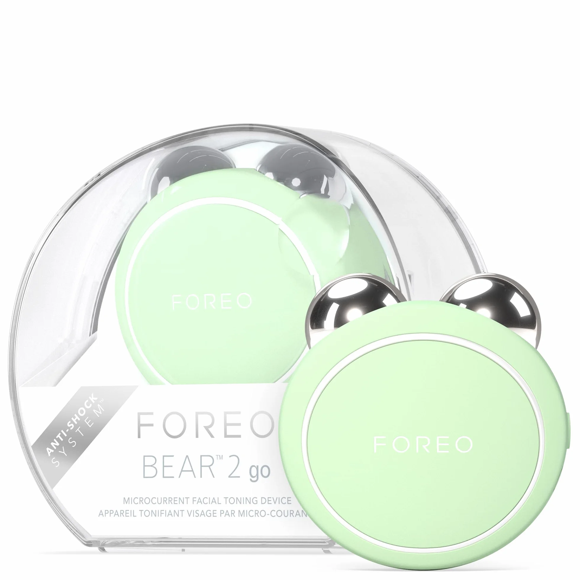 FOREO BEAR 2 go - Mikroprądowy, tonizator twarzy w podróży - Przeciwzmarszczkowy masażer twarzy - Reduktor podwójnego podbródka - Natychmiastowe podnoszenie twarzy - Ujędrnia i definiuje - Kompaktowa