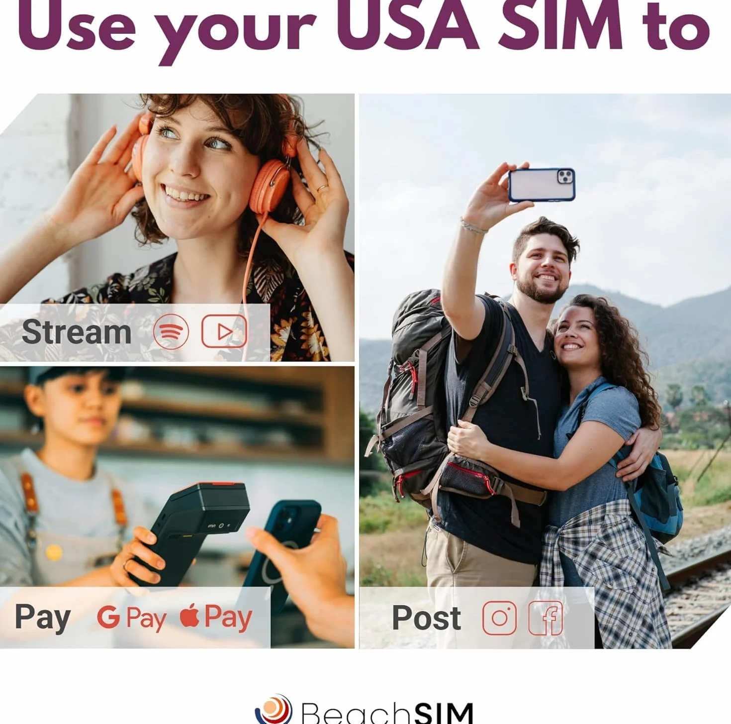 Karta SIM USA na 30 dni. 3GB danych przy prędkościach 4G/5G. Karta SIM tylko do transmisji danych. Szybka aktywacja. Łatwe doładowanie. Działa na urządzeniach z systemem iOS i Android.