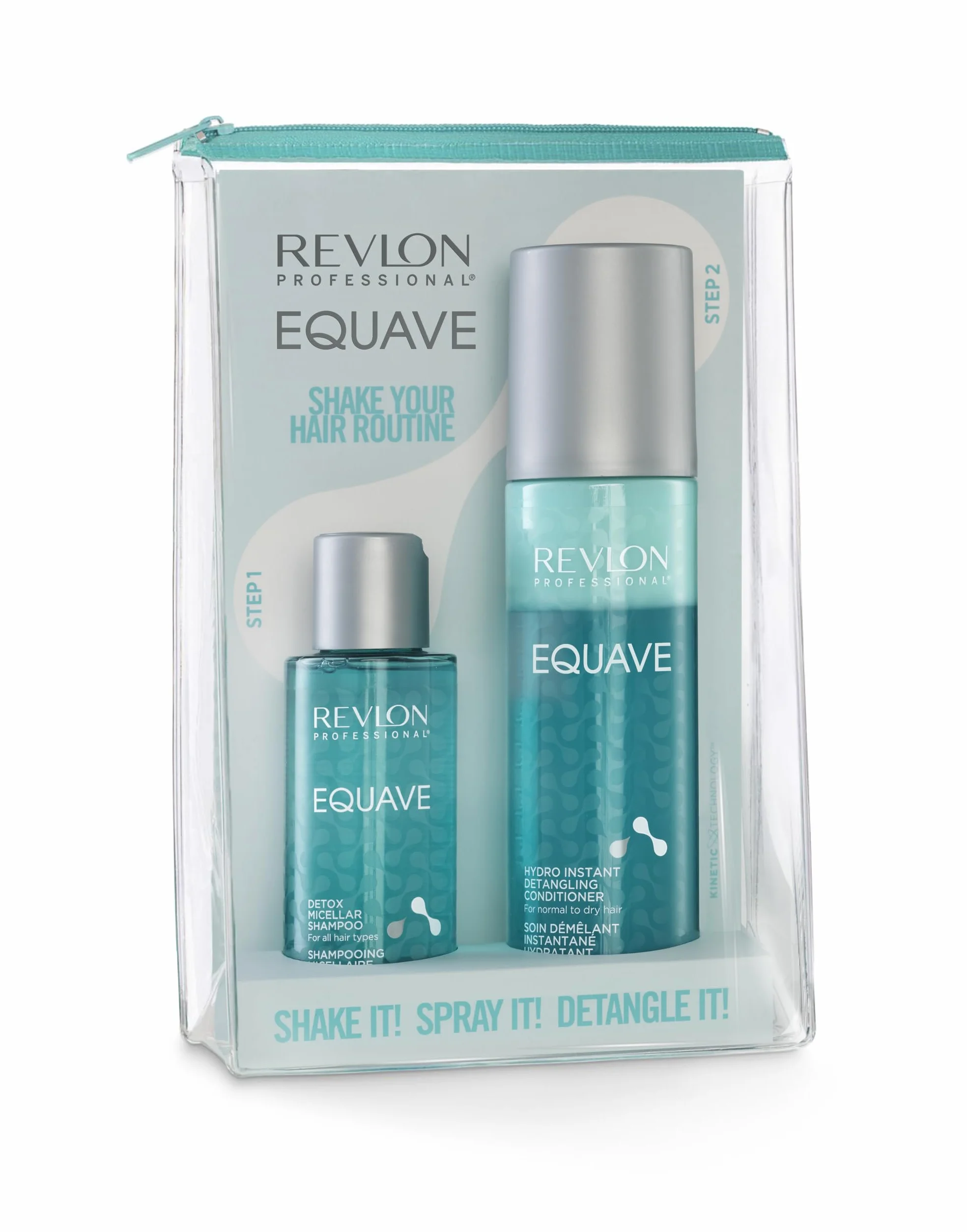 Revlon Professional Equave Hydro Pack Detox Micellar szampon 100 ml + odżywka do włosów Hydro Detangling 200 ml, szampon z keratyną i odżywką nawilżającą, do wszystkich rodzajów włosów
