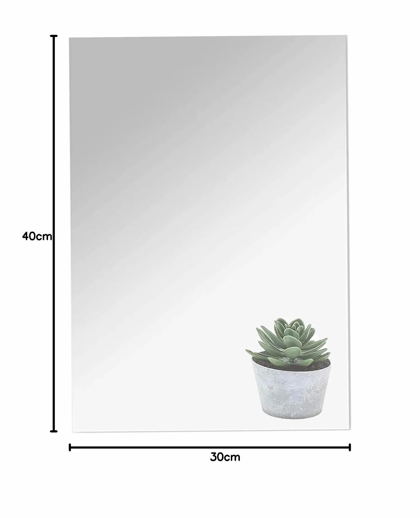 Akrylowe lustro z klejem HD, lustro ścienne, bez ramy, duże lustro, elastyczne płytki lustrzane, samoprzylepna, dekoracja ścienna (40 x 30 cm)