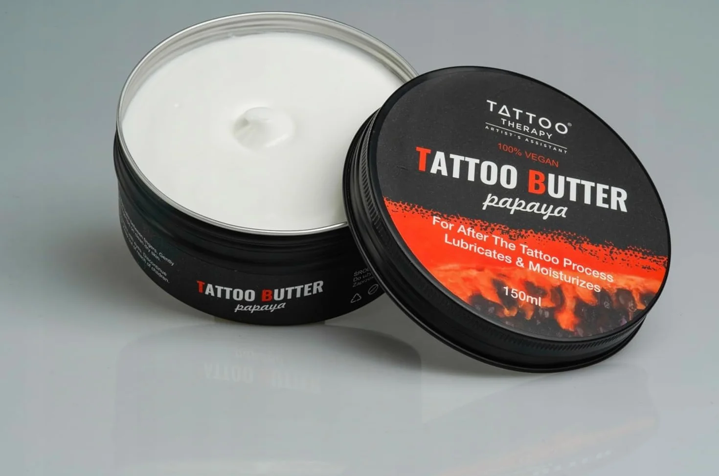 Tattoo Therapy ® - Masło do tatuażu Papaya 150 ml – 100% naturalne, hipoalergiczne masło krem do tatuażu – Wegańskie masło do pielęgnacji tatuażu