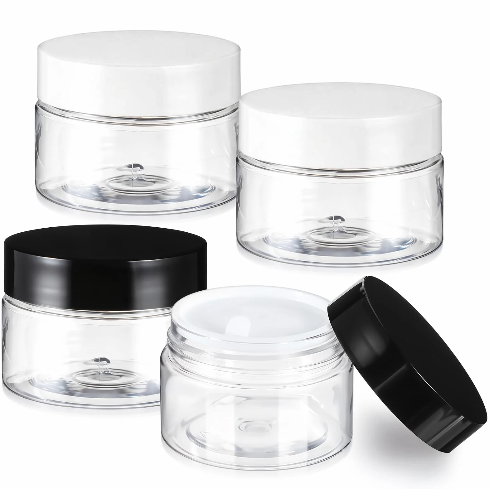 4 słoiczki, 30 ml, plastikowe pojemniki na kremy do napełniania, balsam do ust, słoiczki, słoiczki, maści, pojemnik na krem, pojemnik na kosmetyki, kremy, świece, balsamy