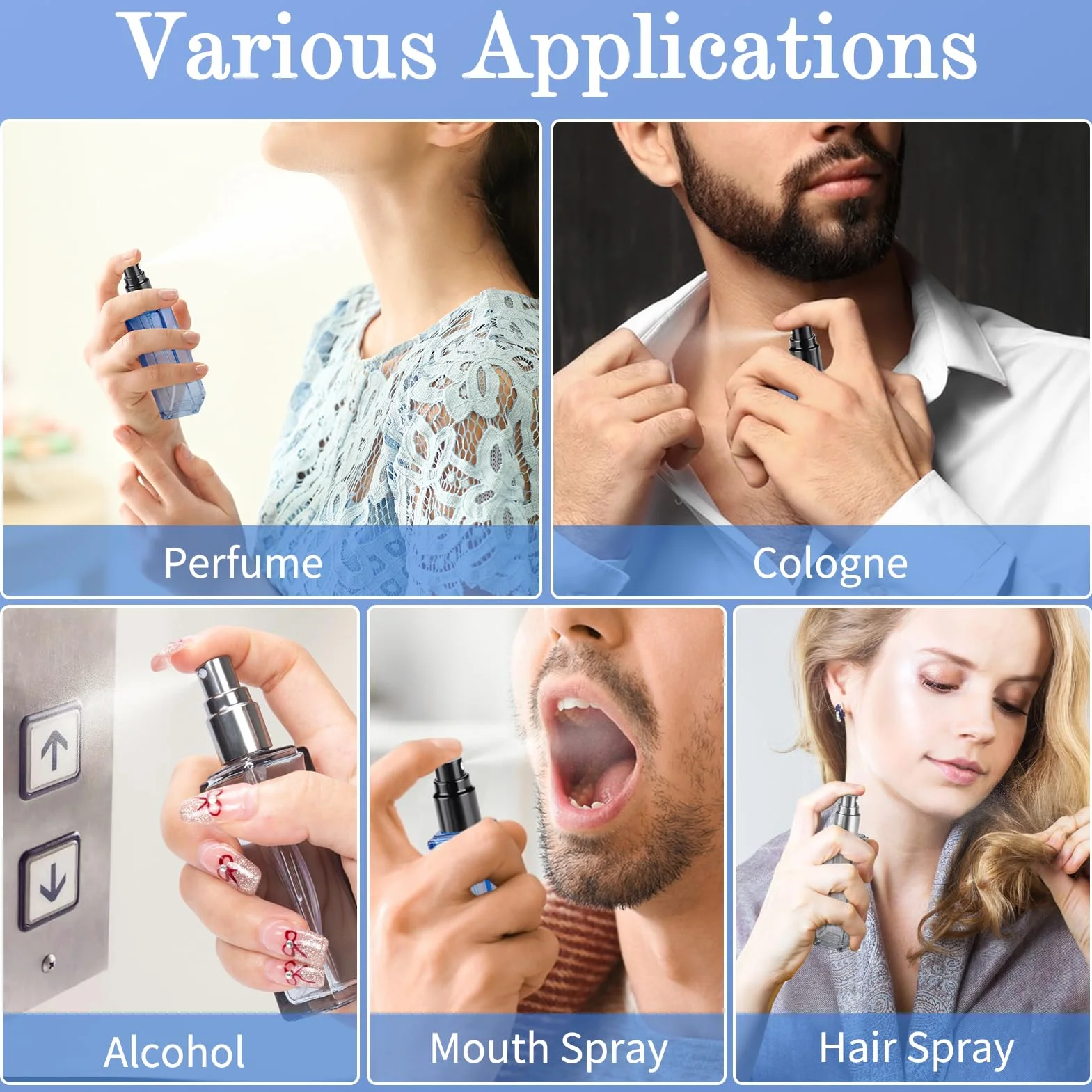 MELLIEX 2 sztuki szklanych butelek do perfum, przezroczysty, pusty rozpylacz perfum, do ponownego napełniania, przenośna butelka z rozpylaczem z delikatną mgiełką, na codzienne podróże służbowe, 20 ml