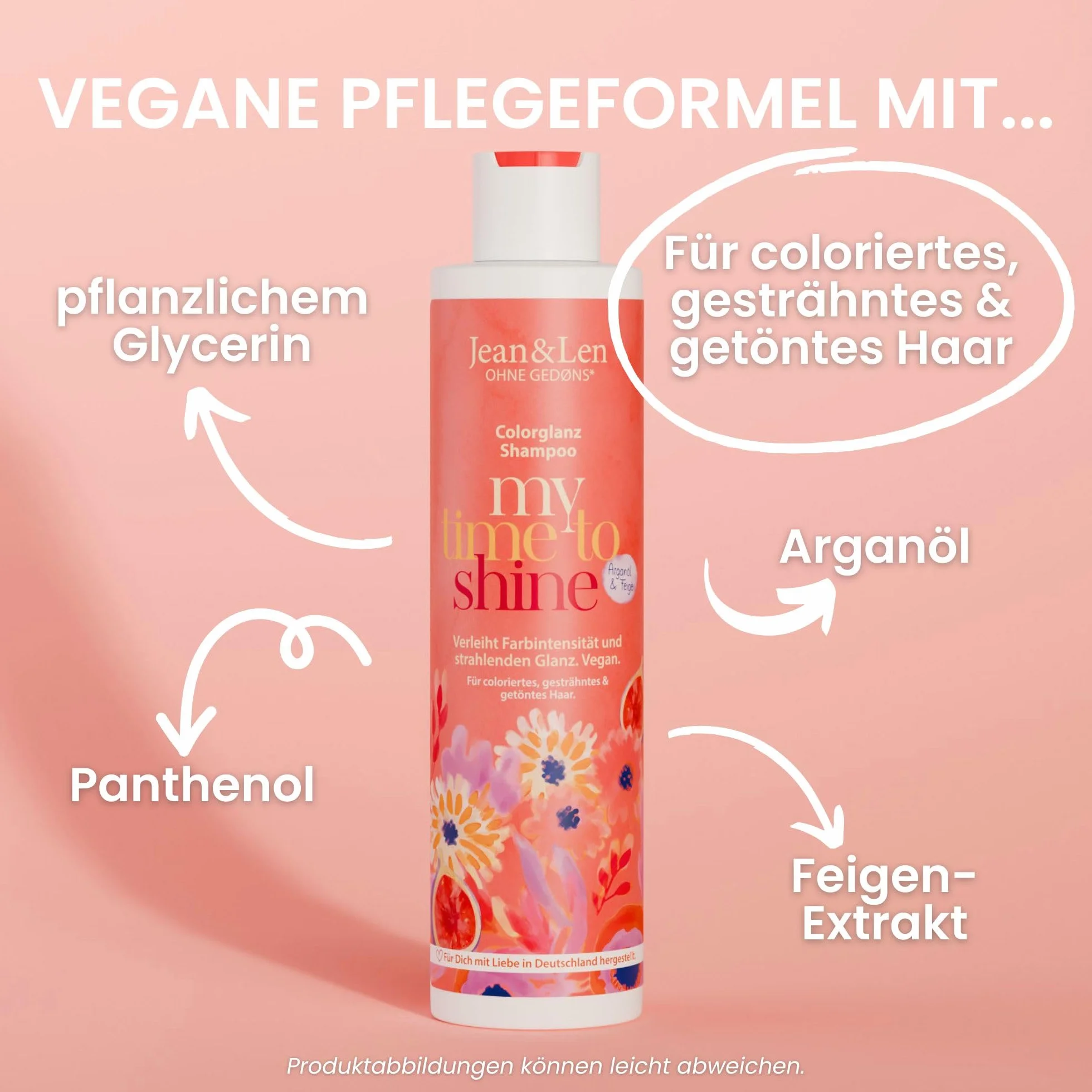 Jean & Len Color Shine Argan Oil & Fig Szampon, Biały, 300 ml