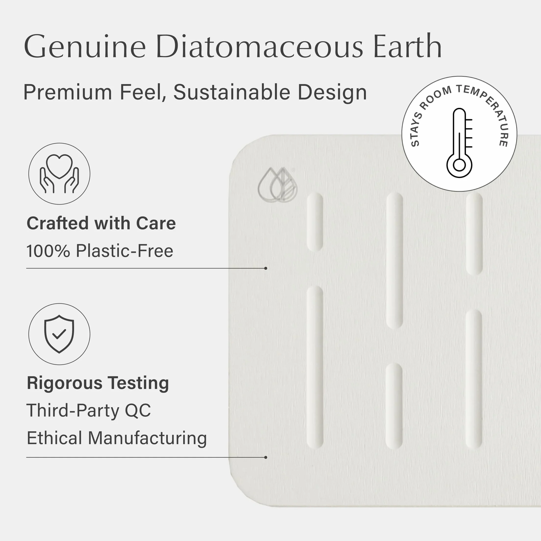 Dorai Home Bath Stone Mat 23.6"x15.4" Diatomite Quick-Dry Non-Slip Rain Sandstone