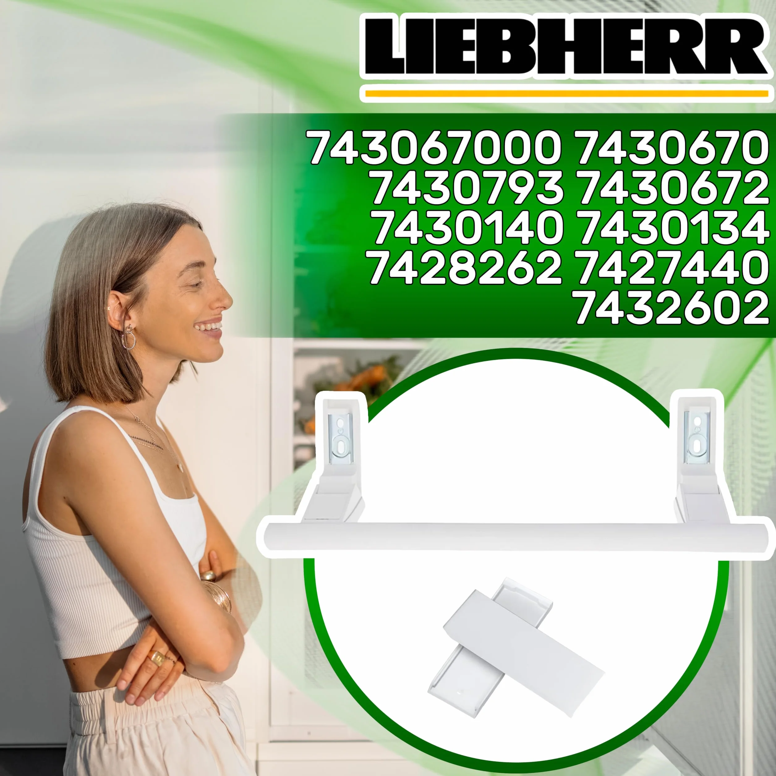 ONIX TECH Klamka do drzwi lodówka i zamrażarka 310 mm - 245 mm do Liebherr