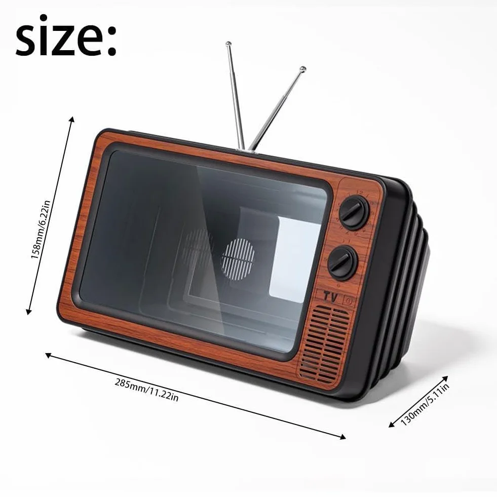 Vintage TV telefon retro telefon komórkowy kontynuacja w rozszerzonym powiększeniu wzmacniacz ekran stojak na telefon przestrzenny