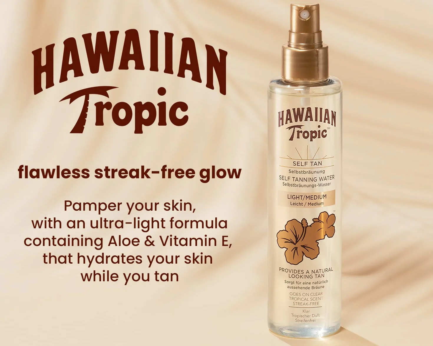 HAWAIIAN Tropic Woda samoopalająca Light/Medium do twarzy i ciała