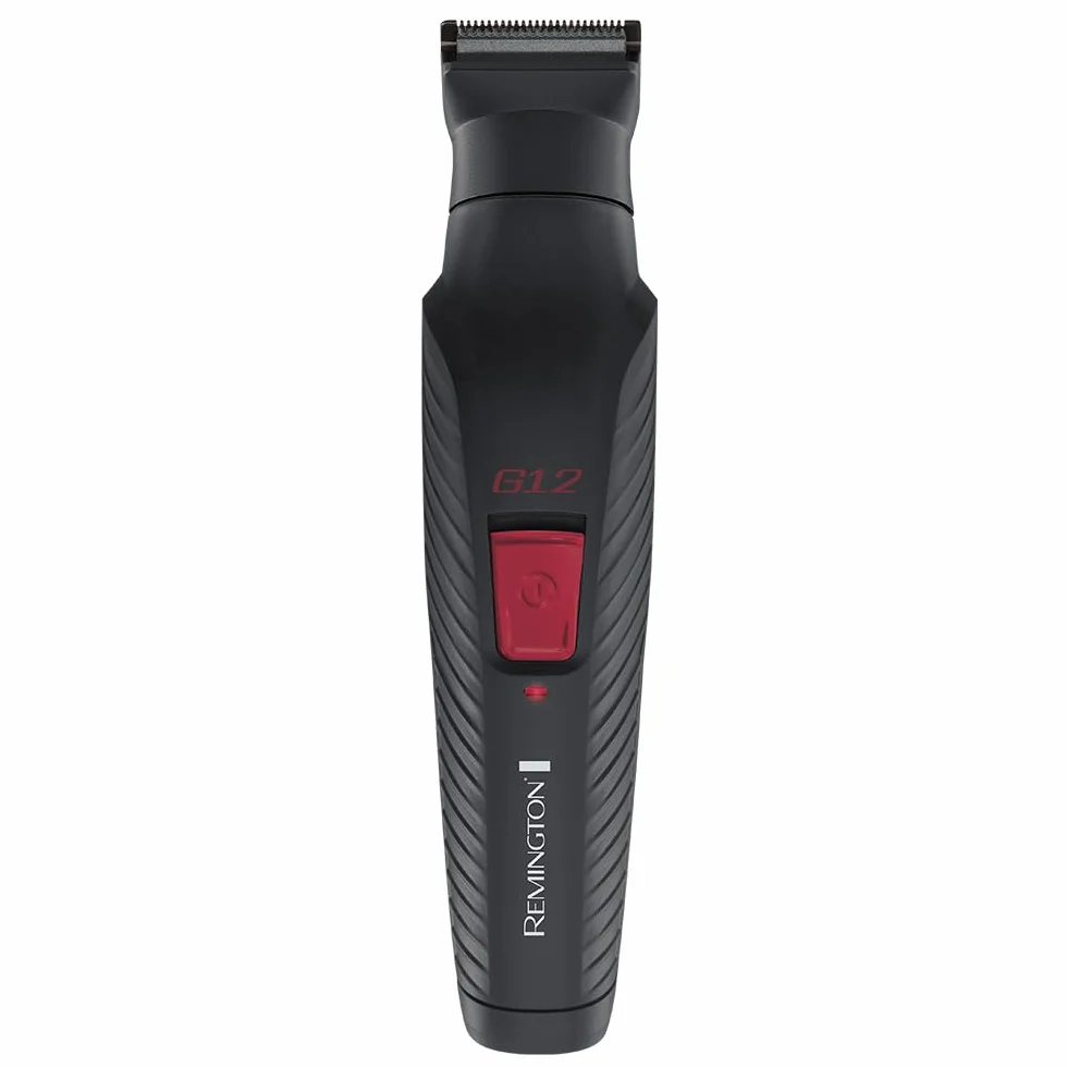 Remington Trymer do brody i maszynka do strzyżenia włosów (zestaw do pielęgnacji 12w1 z 6 nasadkami, do twarzy, precyzyjna, nosa, uszu i brwi, powłoka grafitowa, samoostrzące się ostrza) G12 PG2120