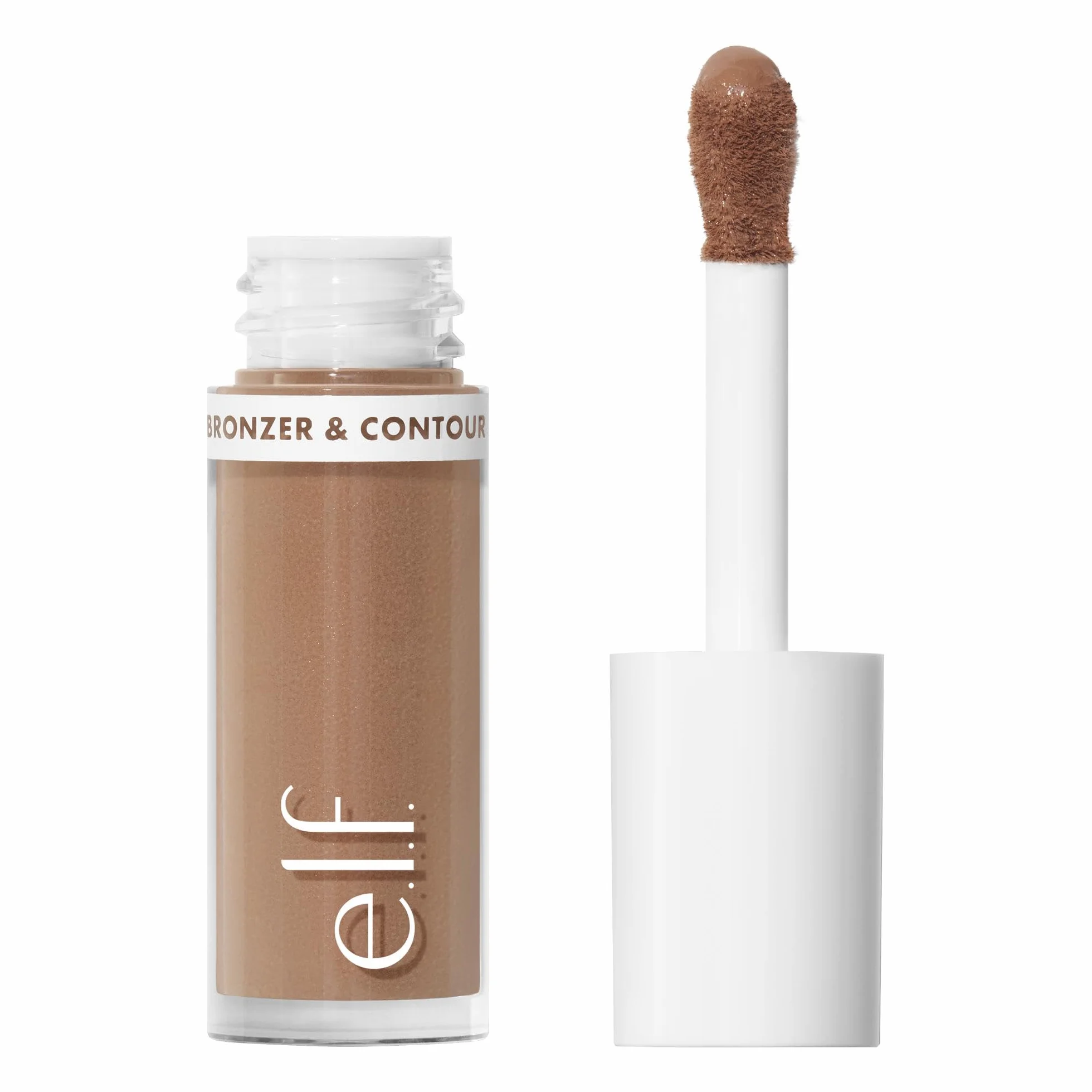 e.l.f. Camo Liquid bronzer i kontur, wysoko pigmentowany, naturalny blask, widoczna tekstura, długotrwały, zaokrąglony aplikator, wegański i nietestowany na zwierzętach, 2 Fair/Light