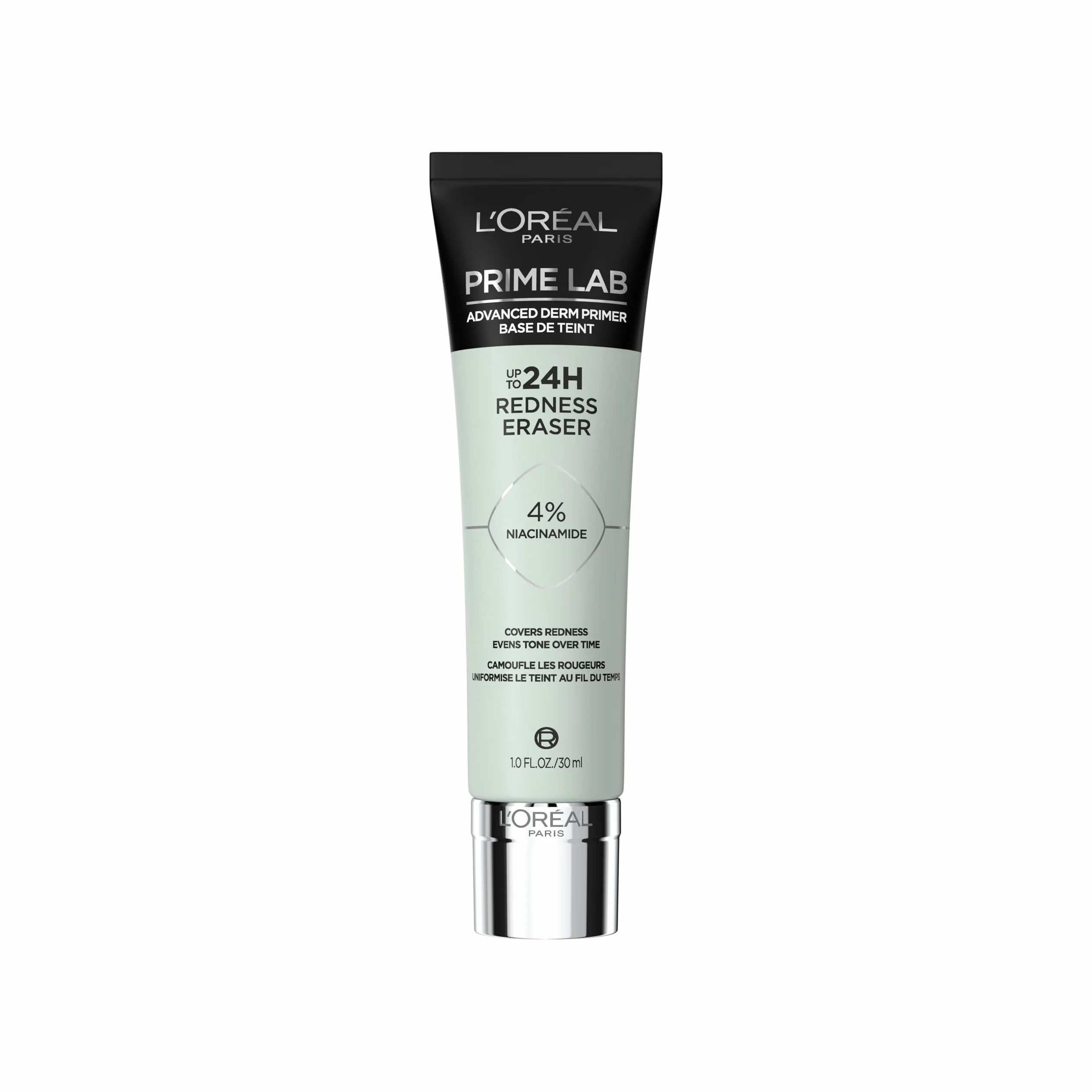 L'Oréal Paris - Długotrwała jednolita baza do pielęgnacji - utrwalenie makijażu 24H - Formuła 4% niacynamidu - Jasna skóra - Prime Lab Redness Eraser - 30 ml