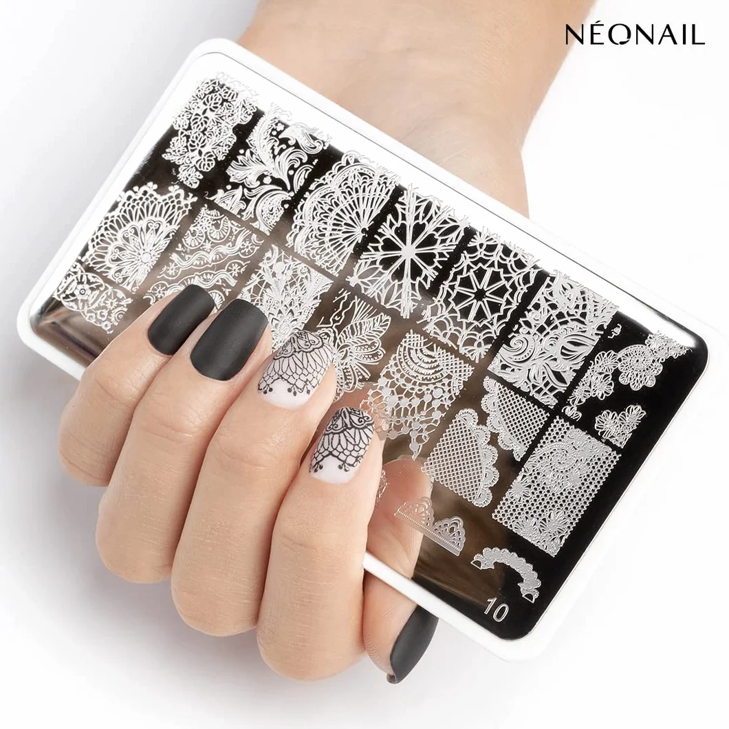NEONAIL Stamping Plate 10 Płytka do stemplowania, płytka do stemplowania paznokci, płytka do stemplowania, dekoracja paznokci