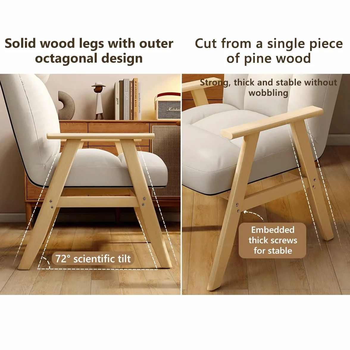 Fotel Wypoczynkowy Ergonomiczne Krzesło Biurowe z Regulowanym Oparciem, Sofa Sleeper, Nowoczesne Krzesło Boczne z Tkaniny, Light Grey