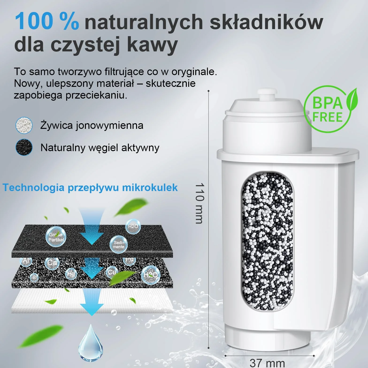 Mutital filtrów do wody Siemens® EQ Series, EQ3/EQ6/EQ9, EQ500, S700, 3200 filtr do wody w pełni automatyczny ekspres do kawy Bosch® TCZ7003, TCZ7033, do Brita® Intenza 57549 (10 Stück)