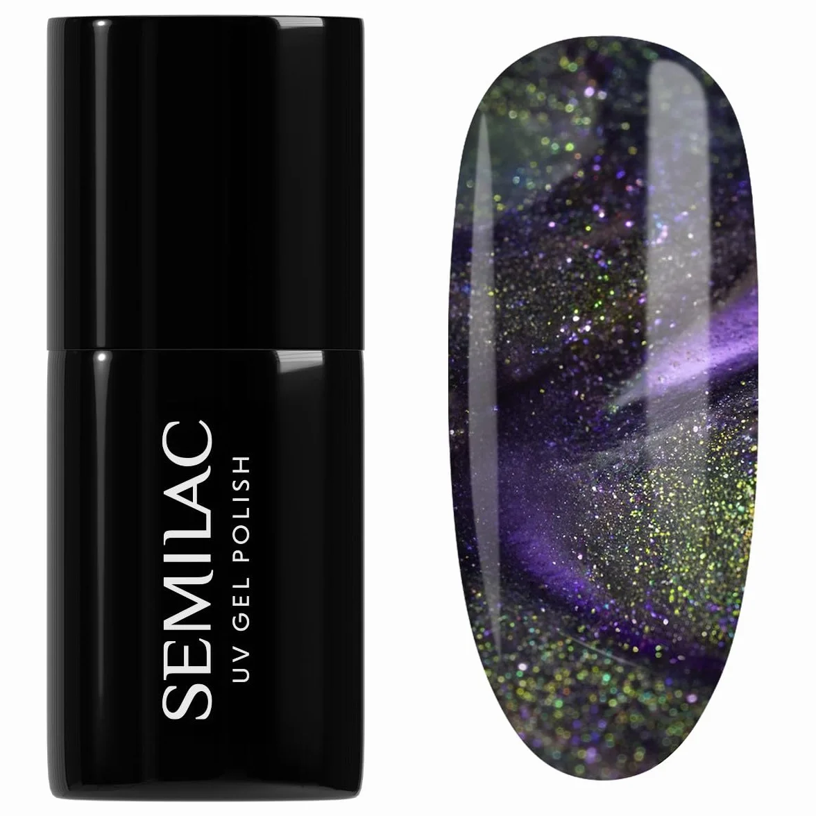 Semilac Lakier Hybrydowy Fioletowy Cat Eye Kocie Oko 825 Cyber Violet 7ml