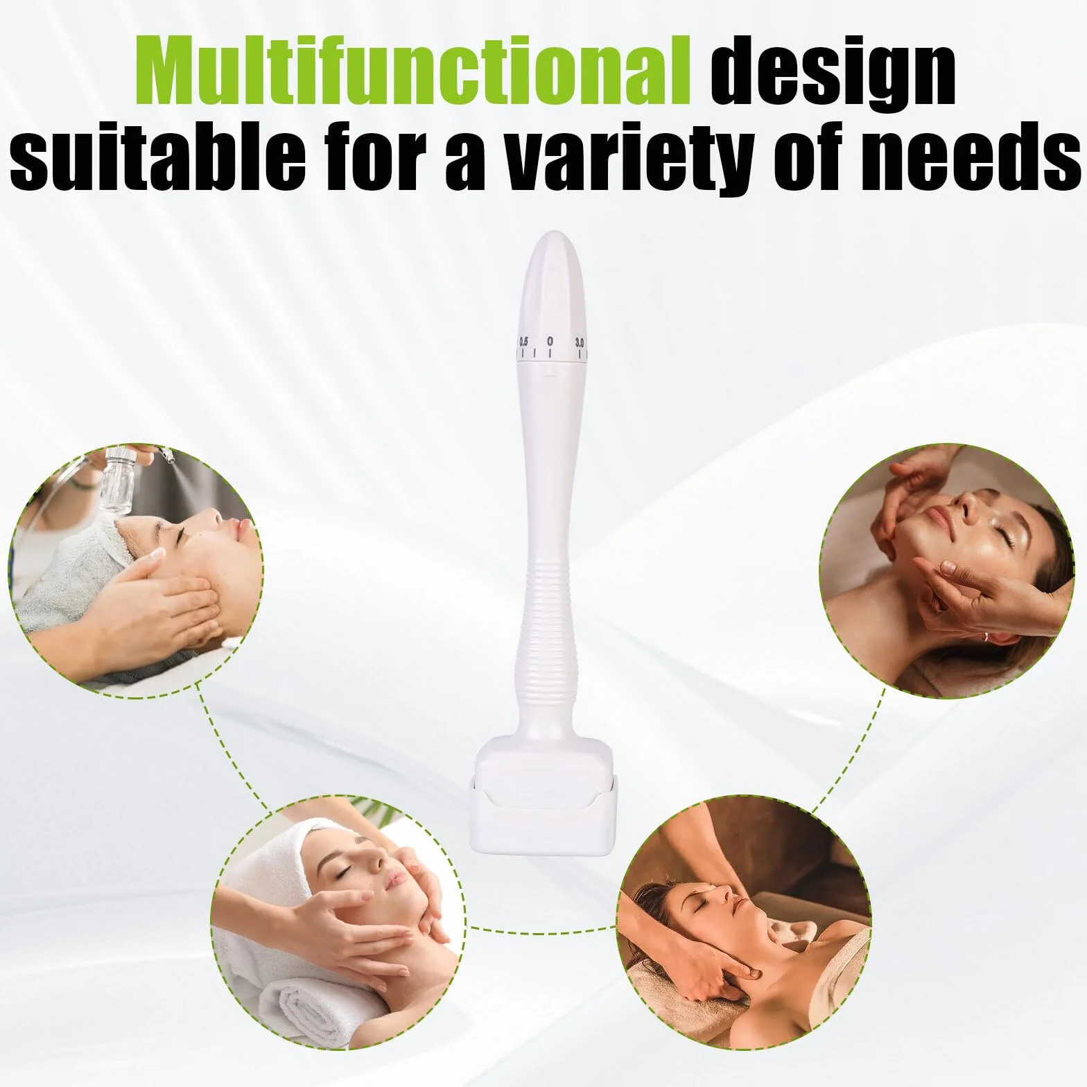 Derma Stamp Microneedling: regulowany mikroigłowany dermastamp z 140 tytanowymi pinami, profesjonalny mikroigłowany dermapen do włosów, derma stempel do twarzy, ciała, włosów, zarostu w domu