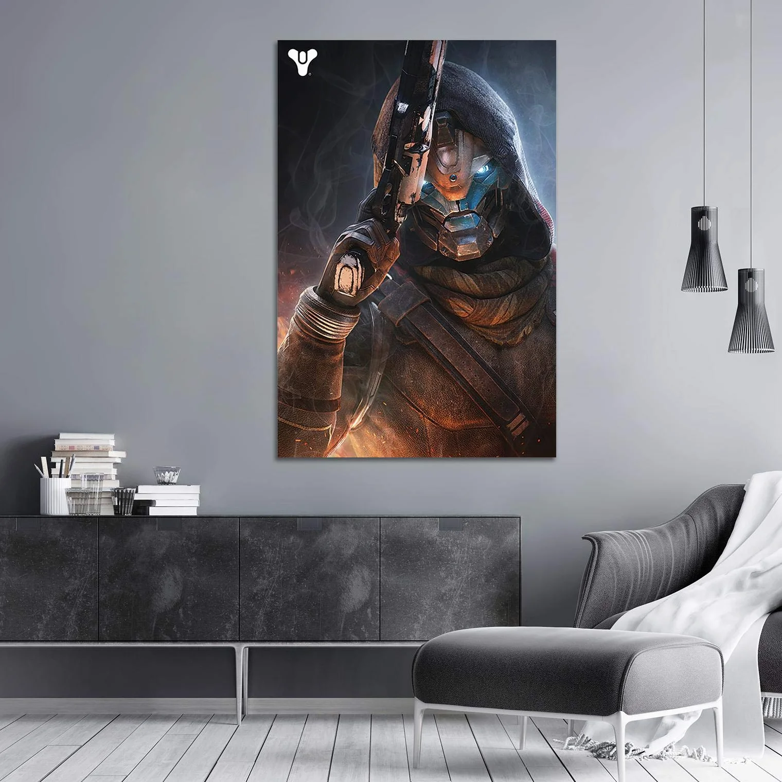 Destiny 2 plakat Cayde-6 (61 cm x 91,5 cm) + 2 przezroczyste karnisze z zawieszeniem