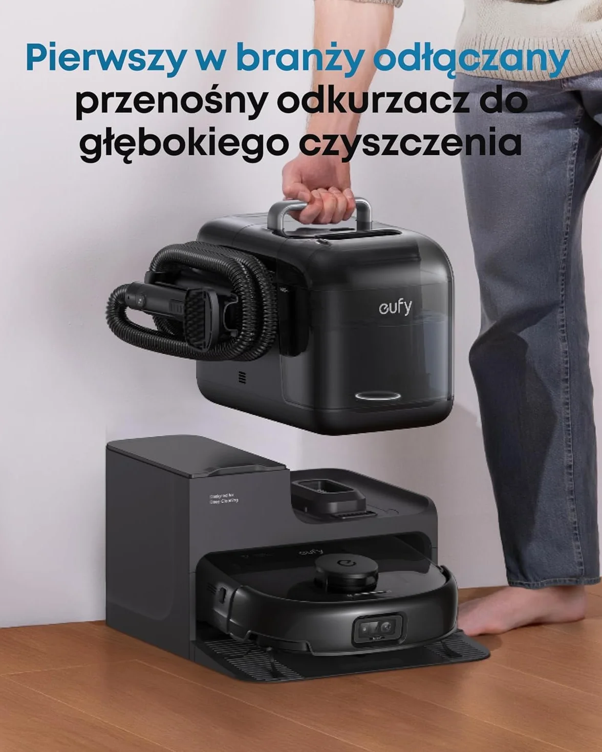 eufy E28 Omni Robot sprzątający z mopem HydroJet, 20000 Pa, automatyczne czyszczenie dywanów