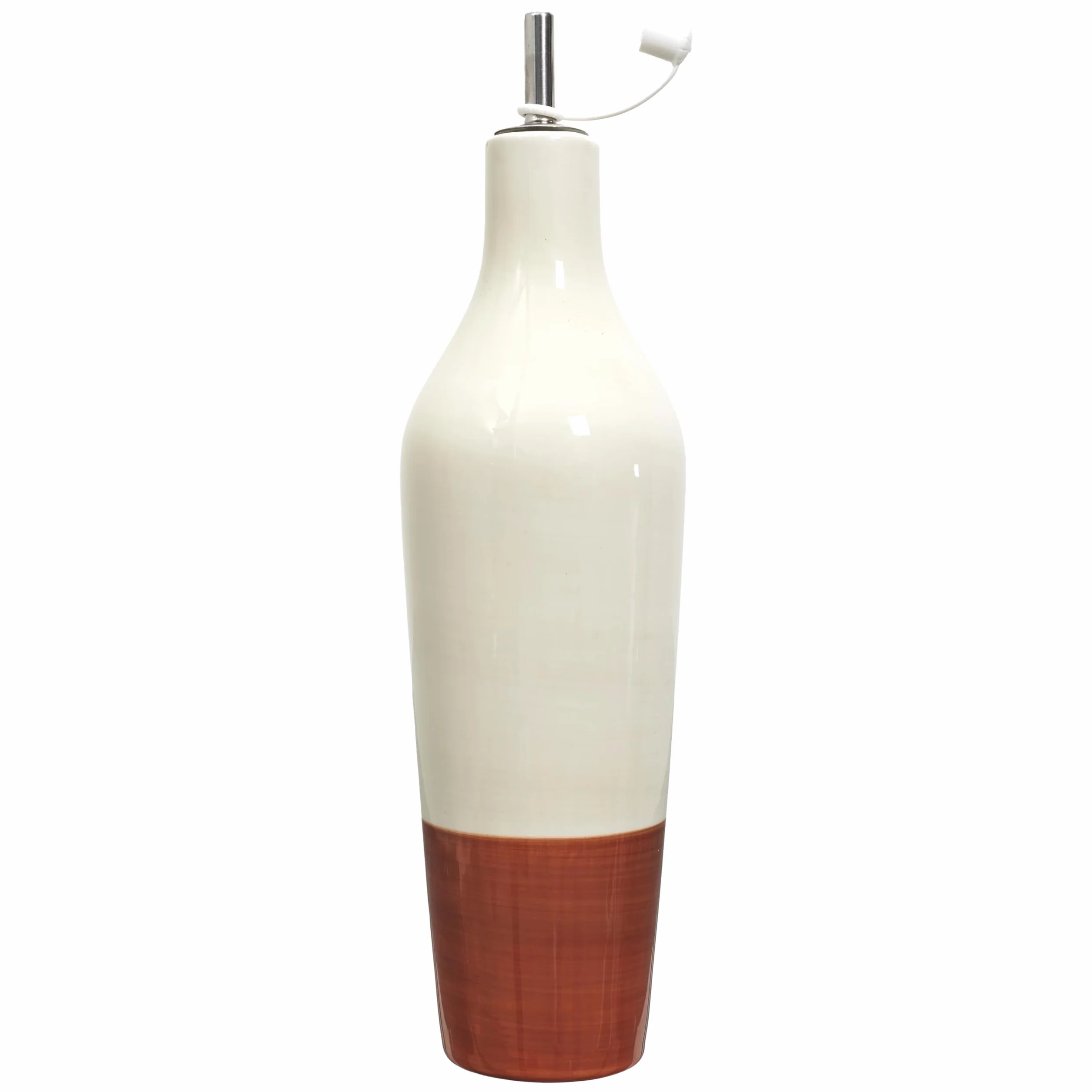 HOME DECO FACTORY KA0540 Ceramiczna butelka na olej 670 ml Pomarańczowy Biały