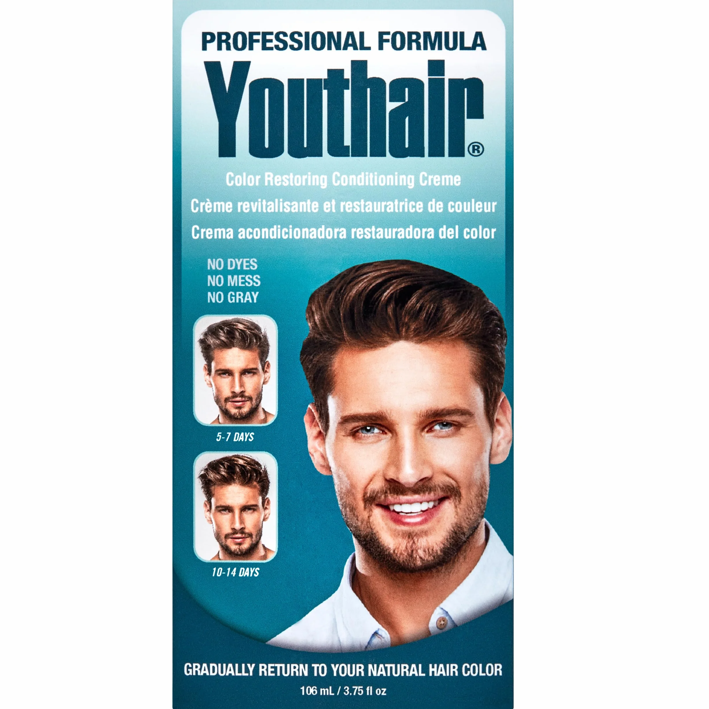 Youthair krem do farbowania siwych włosów - Profesjonalna formuła bez octanu ołowiu - 110 ml