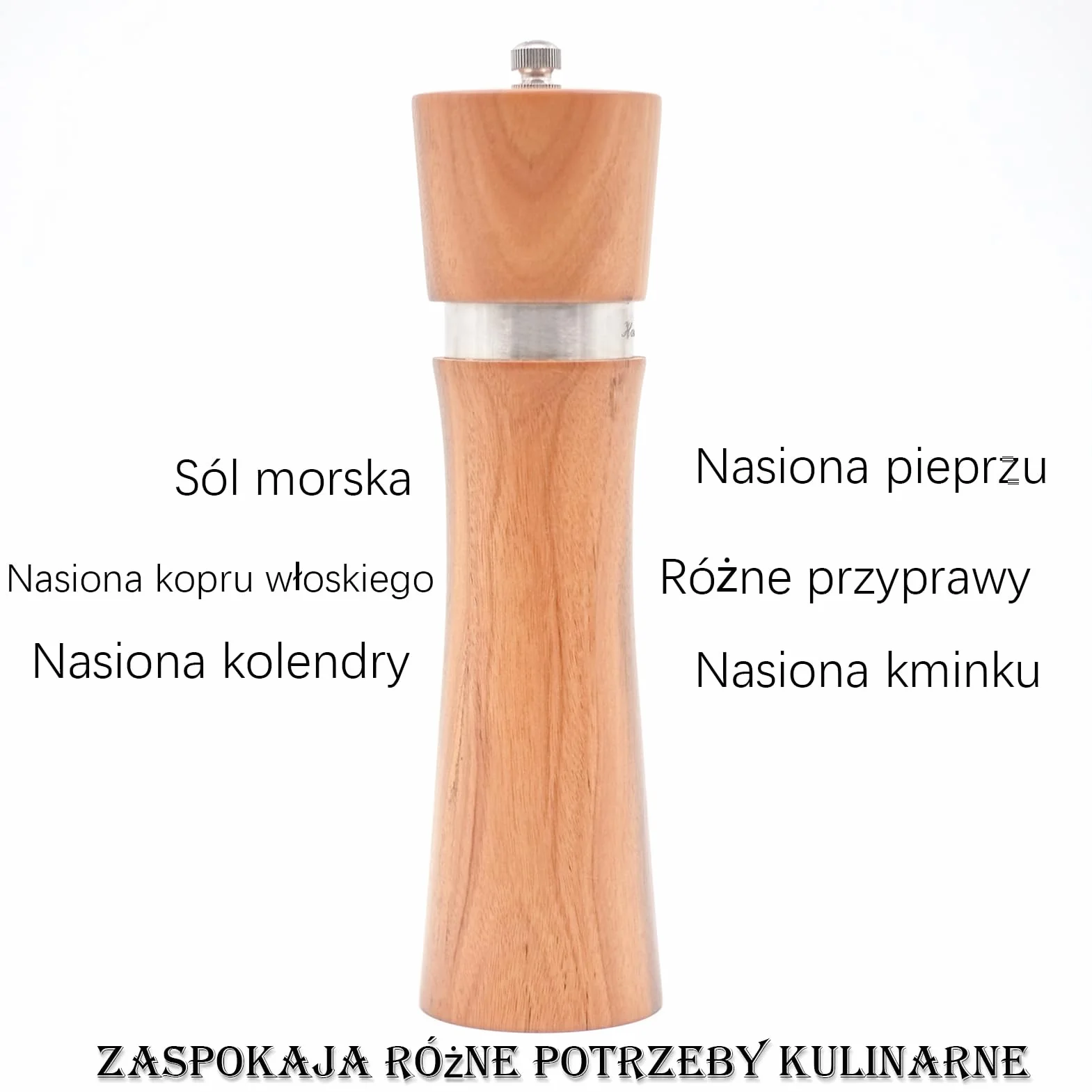 Młynki Do Soli I Pieprzu Drewniane 22 cm Akacja Zestaw Ręczny