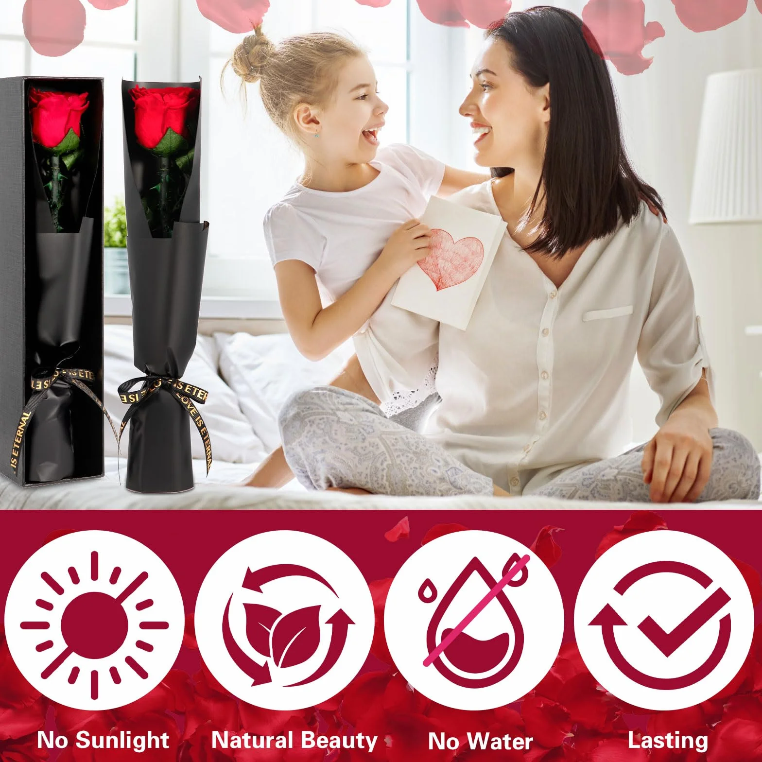 Infinity Rose, wieczna róża, wieczny kwiat w pudełku prezentowym, wieczna róża, prezent walentynkowy dla niej, róża walentynkowa, prezent rocznicowy dla kobiety, mamy