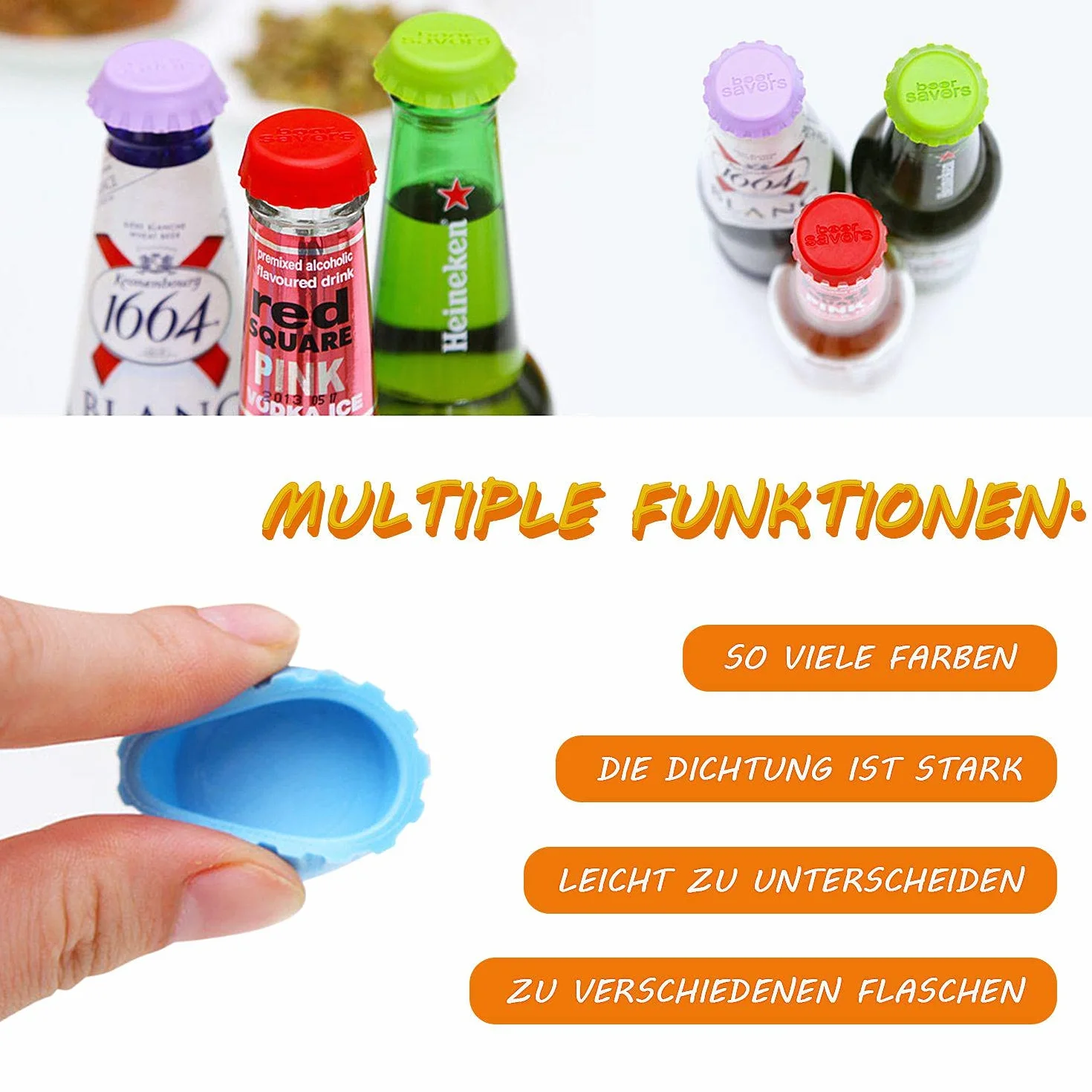 Beer Saver silikonowe kapsle do piwa 12 sztuk w 6 kolorach