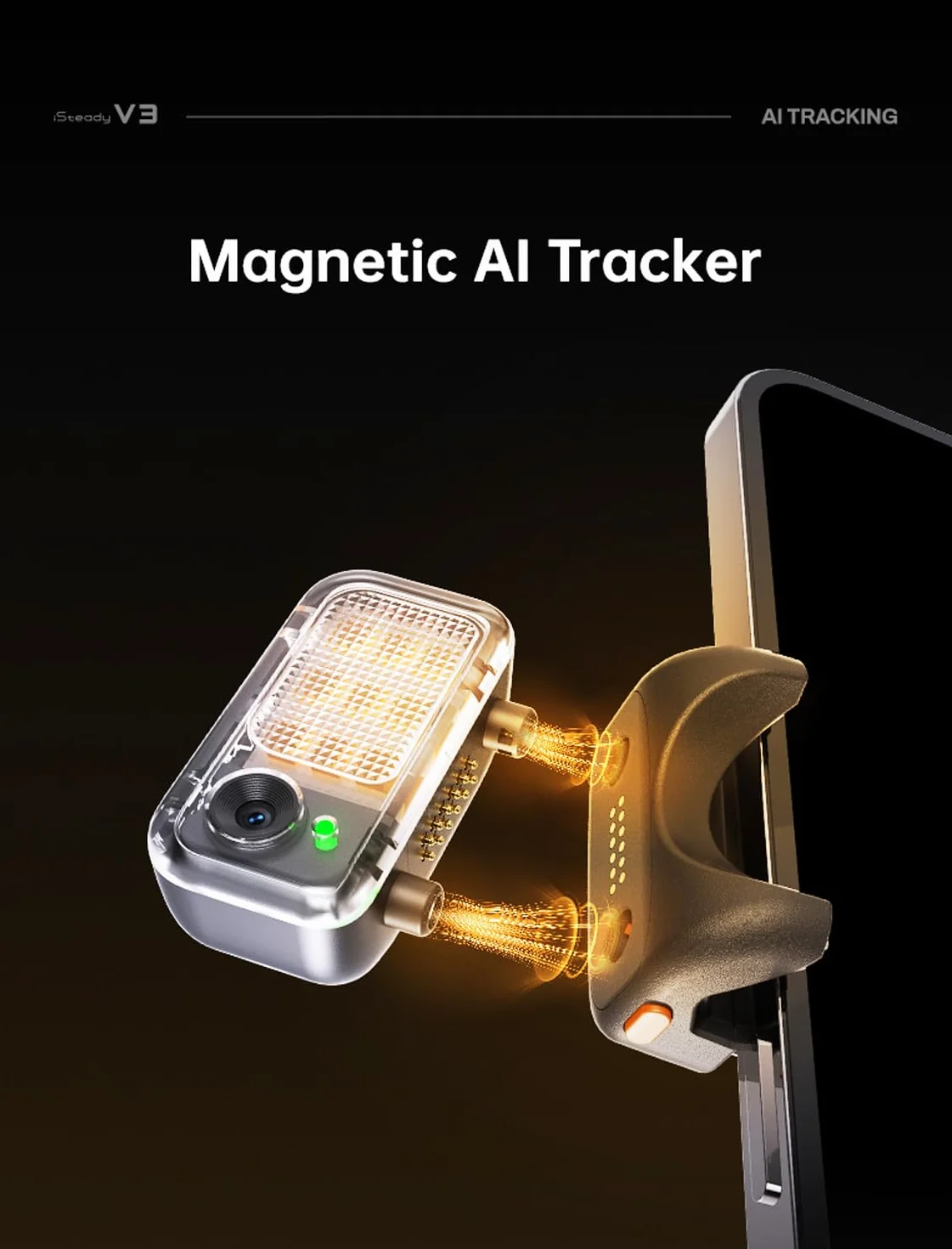 hohem iSteady V3 stabilizator gimbala do smartfona, światło wypełniające AI Tracker, odłączany pilot, wbudowany drążek przedłużający statyw, ulepszony 3-osiowy 3-osiowy składany stabilizator do