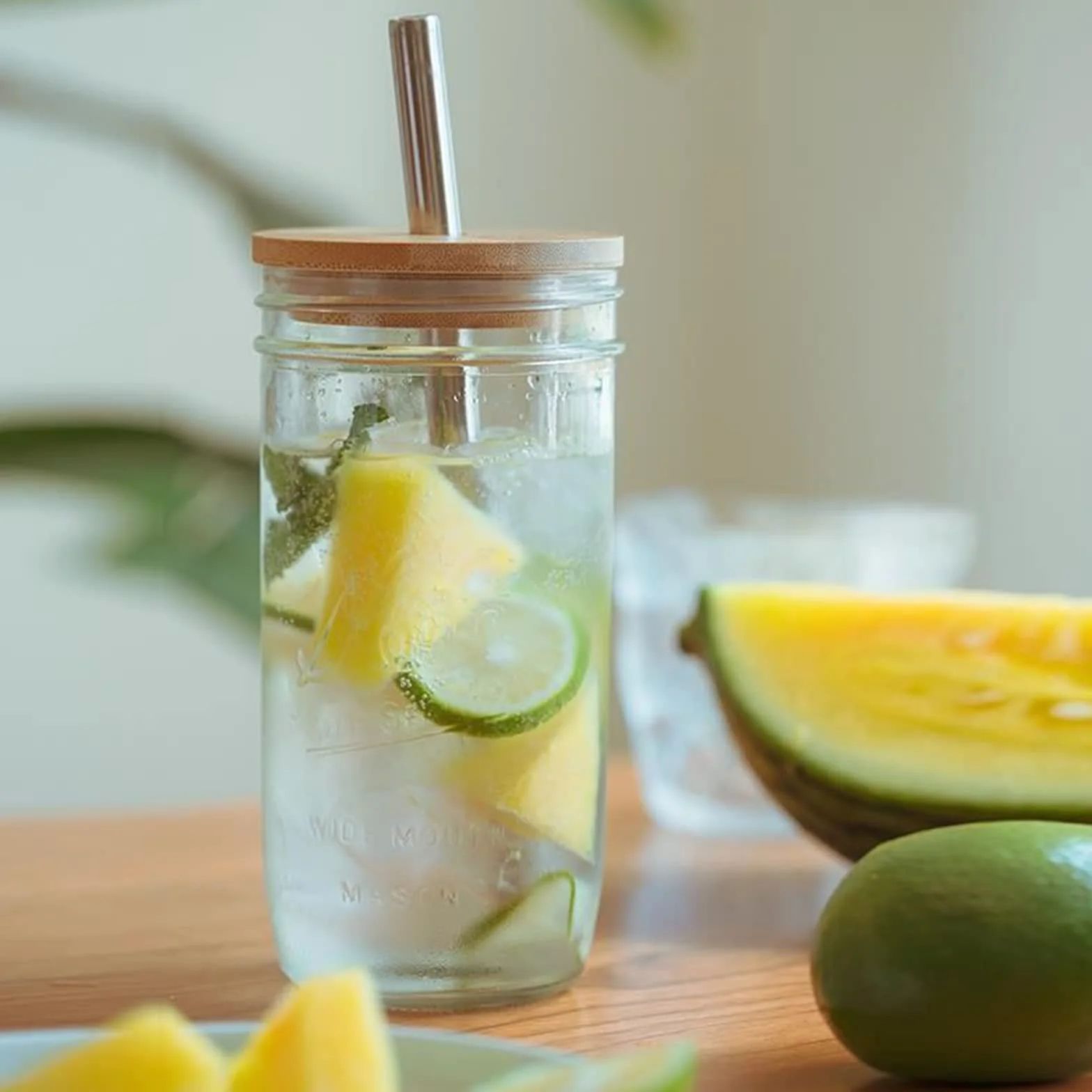 Słoik Mason Jar 750 ml szklany kubek z pokrywką i słomką do mrożonej kawy whiskey wody
