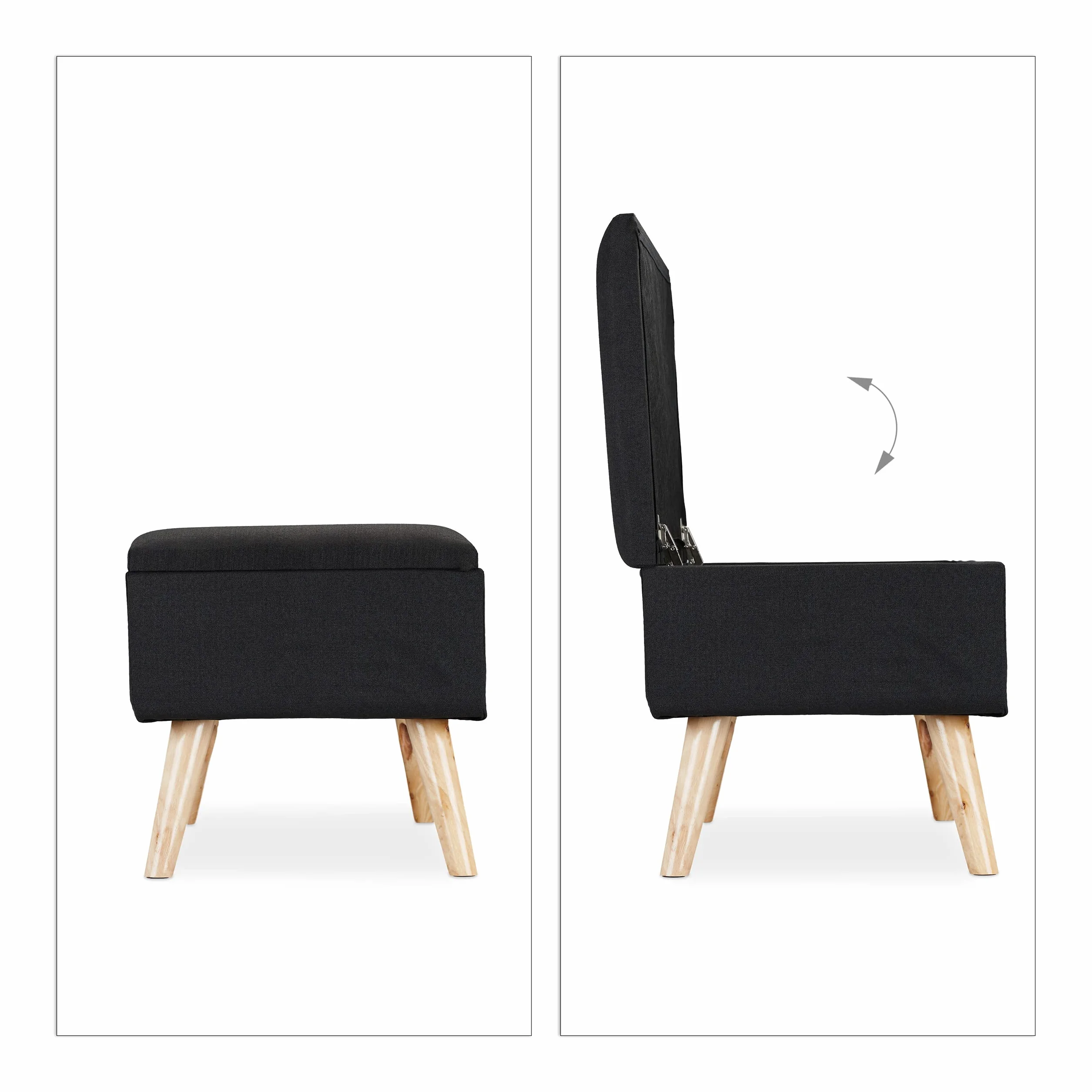 Relaxdays Ławka skrzyniowa tapicerowana z miejscem do przechowywania 79,5 cm