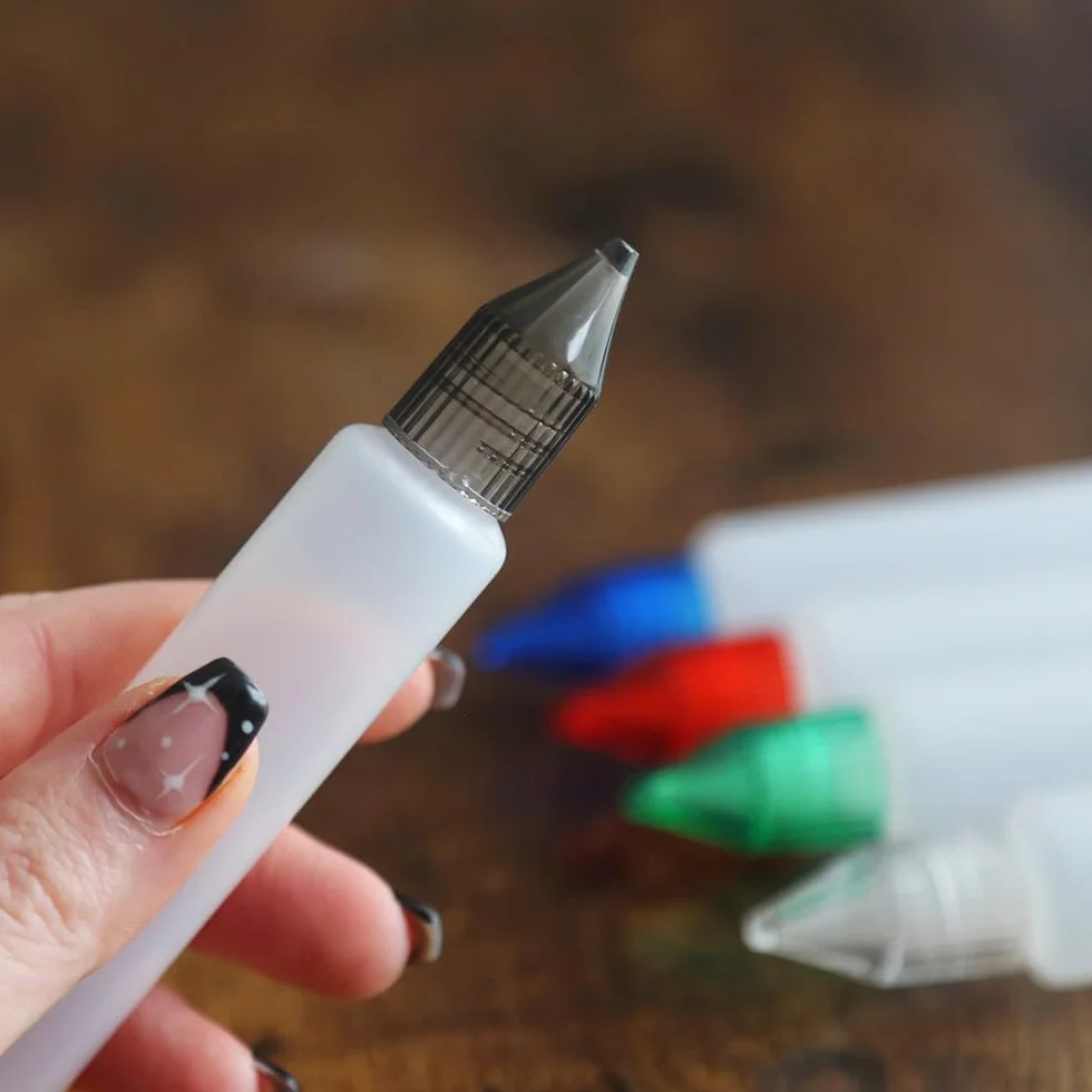 TRIXES Butelki z kroplomierzem "Unicorn", opakowanie 5 sztuk, 30 ml, w stylu długopisu - butelki do wielokrotnego napełniania