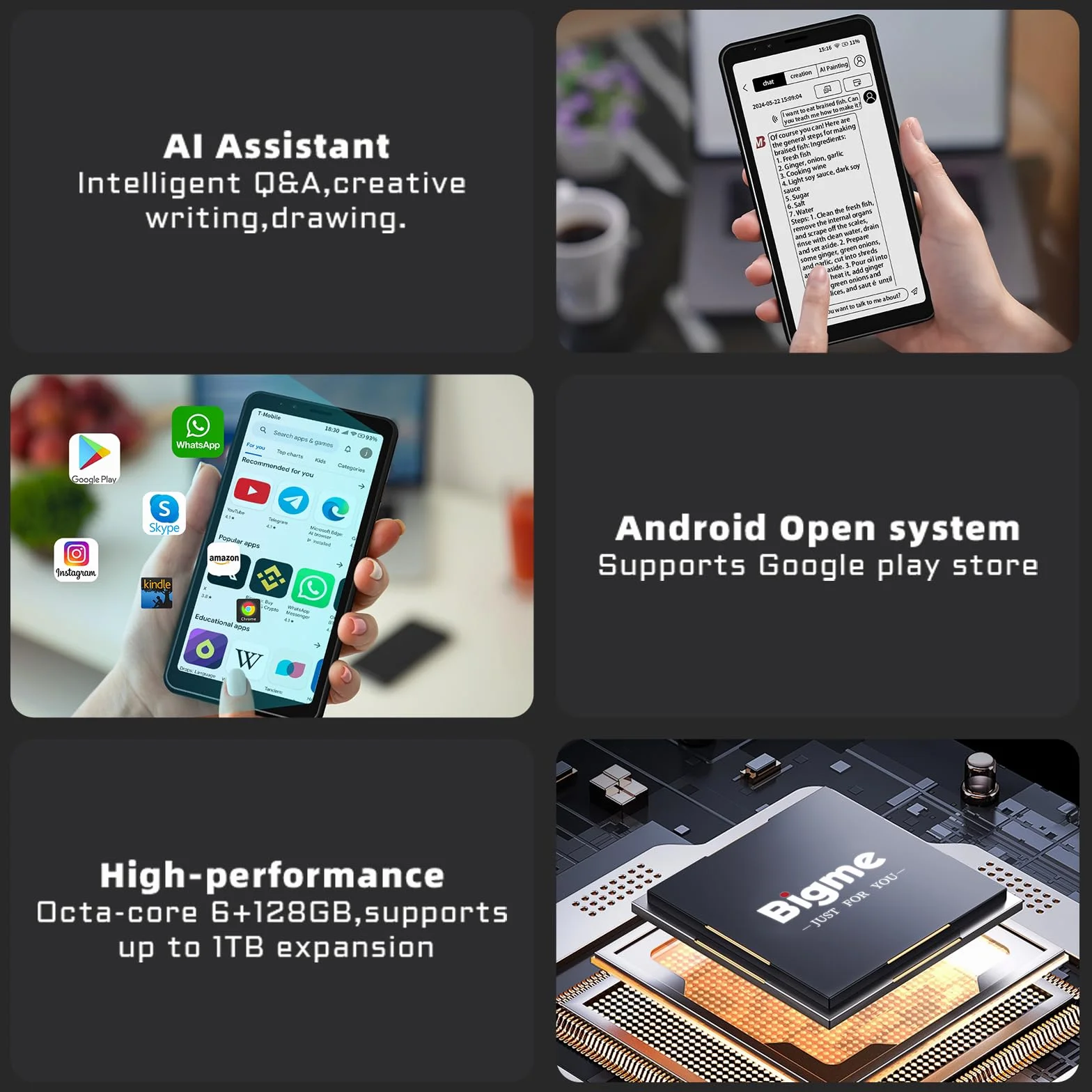 Bigme HiBreak Eink Urządzenie mobilne 5,84 cala 6+128G Android 11 Czytnik e-papieru