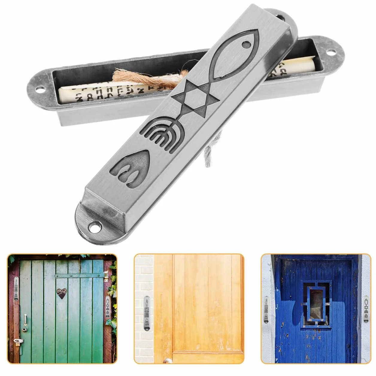 Amosfun Mezuzah Metalowa Dekoracyjna 10 Sztuk Judaica