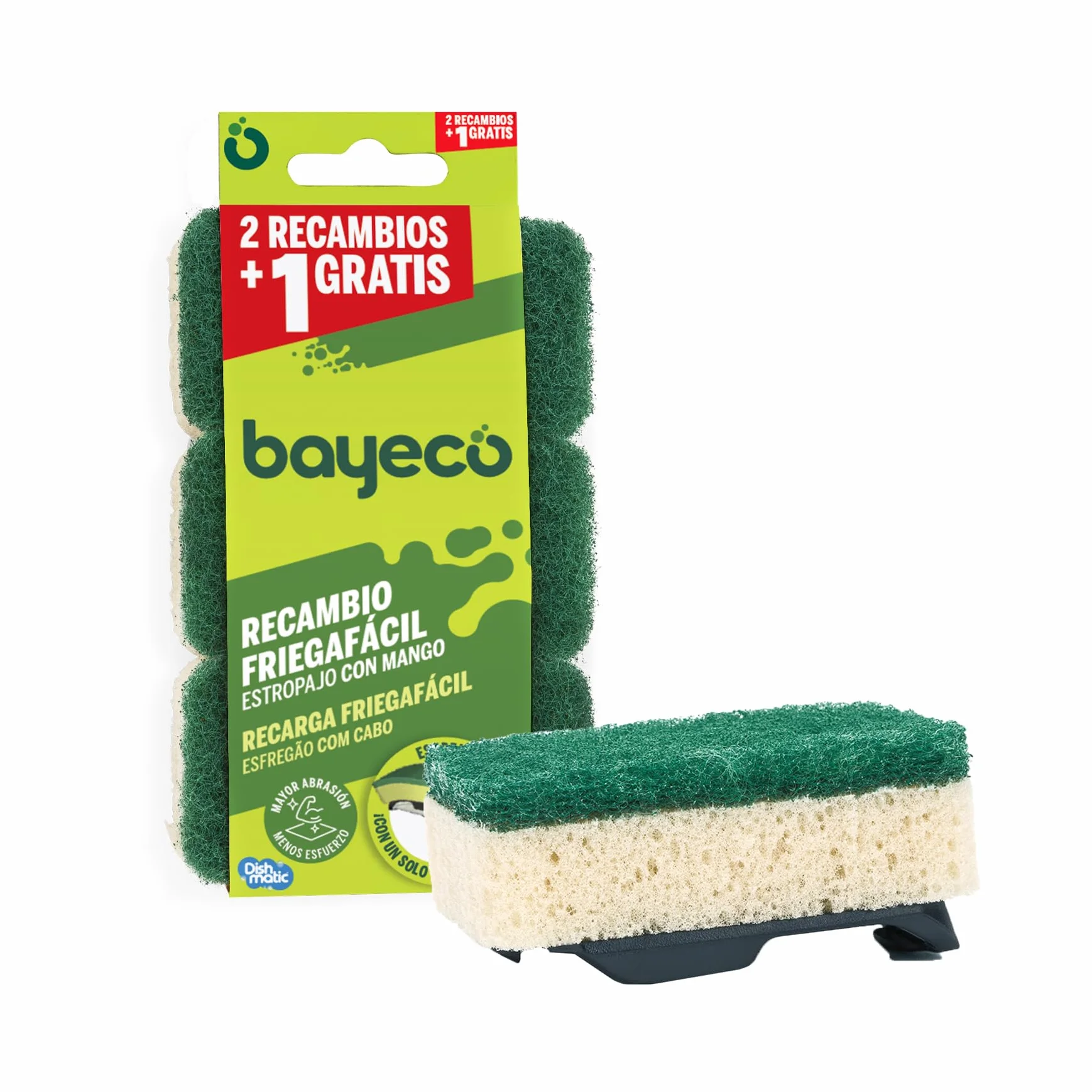 Bayeco Części zamienne do szorowania z uchwytem Click & Clean Pakiet 3 Sztuk Zielony
