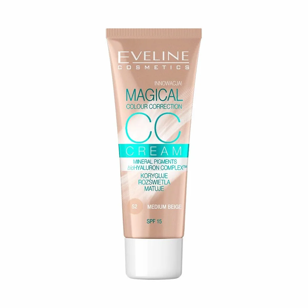 Eveline Cosmetics Magical Colour Correction CC Multifunkcyjny podkład, 30 ml, nr 52 Medium Beige