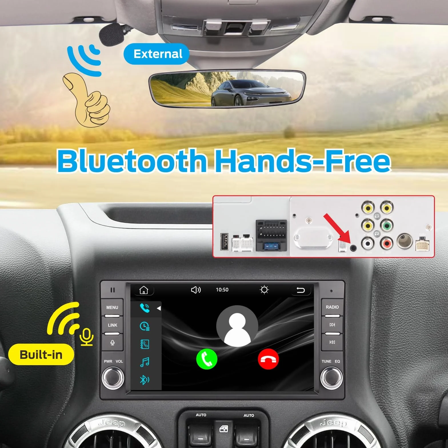 Fast Boot Linux Radio samochodowe kompatybilne z Jeep Wrangler Radio 2007-2018 Chrysler Dodge Ram 1500 | Bluetooth/Wireless CarPlay/Android Auto/FM/AM/RDS/USB, 100W DSP