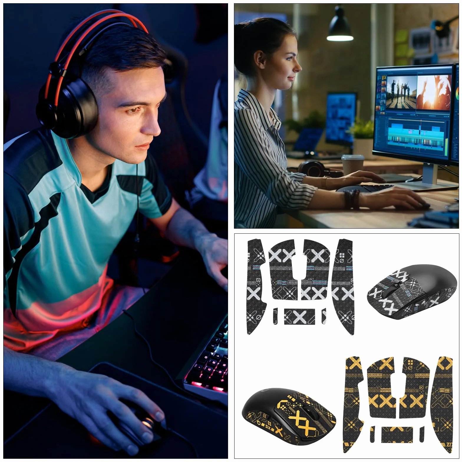Mouse Grip Tape, akcesoria do myszy dla graczy, taśma pochłaniająca pot, bardzo antypoślizgowa, ultra cienka, samoprzylepna i nie pozostawia śladów, zestaw taśm do Logitech G PRO X Superlight