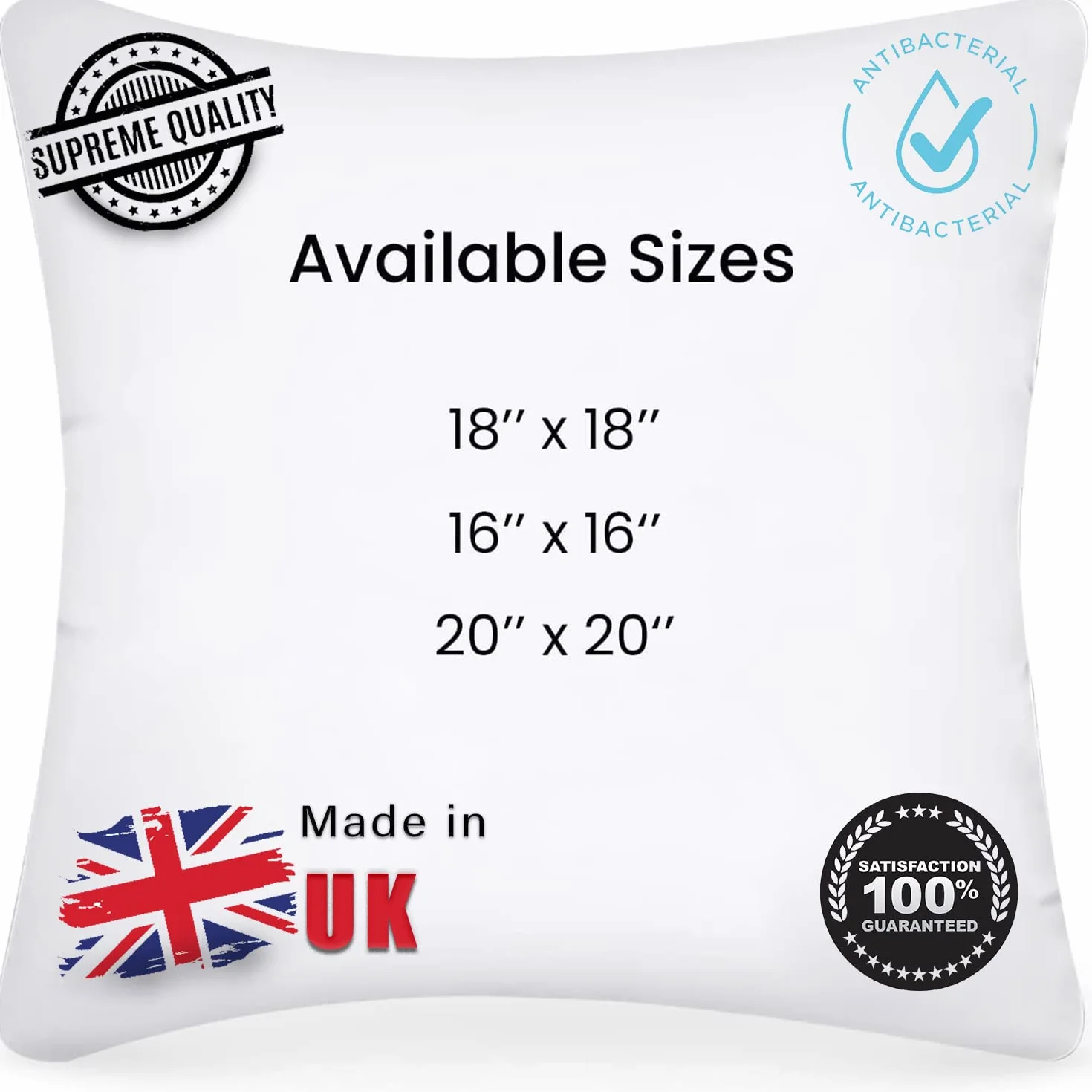 Wkłady do poduszek 50x50 cm Hipoalergiczne Hollowfibre Białe