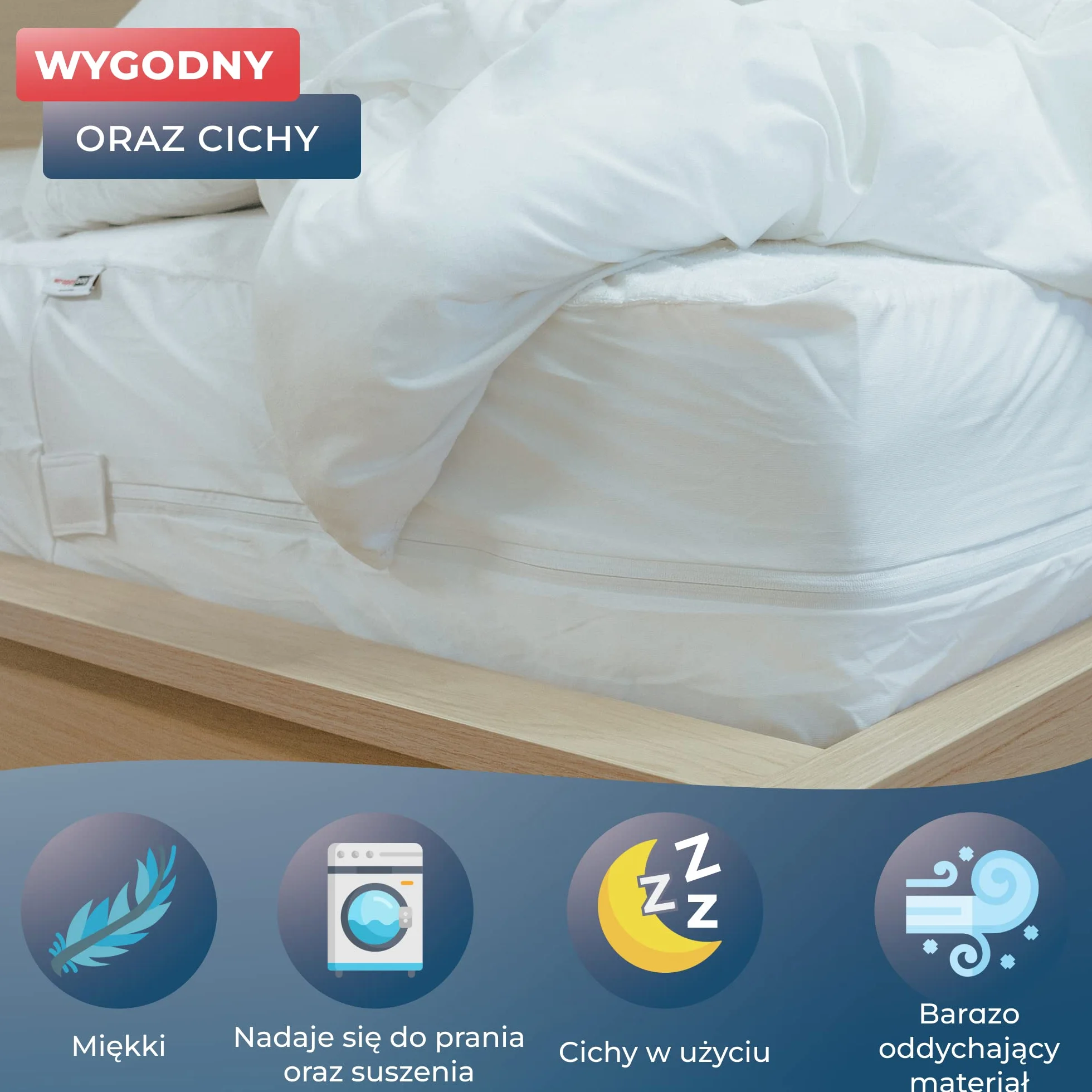 WRAPPYBAG® Wodoodporny pokrowiec ochronny na materac bawełniany 14 rozmiarów