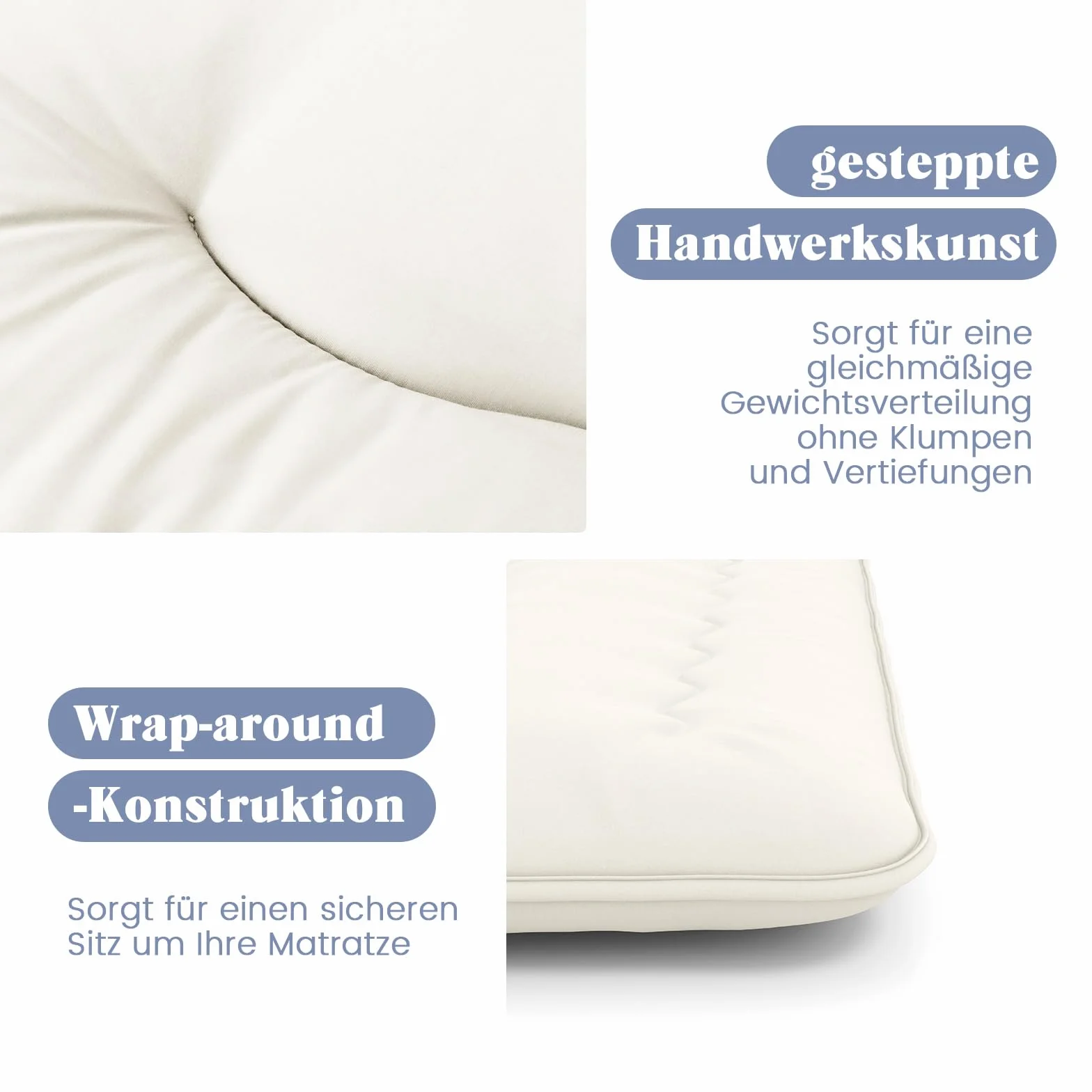 GOPLUS Materac podłogowy tatami futon z pokrowcem do prania, materac tatami z torbą do przenoszenia, materac kempingowy, wyściełany materac do sypialni, salonu i na kemping (beżowy, 200 x 140 cm)