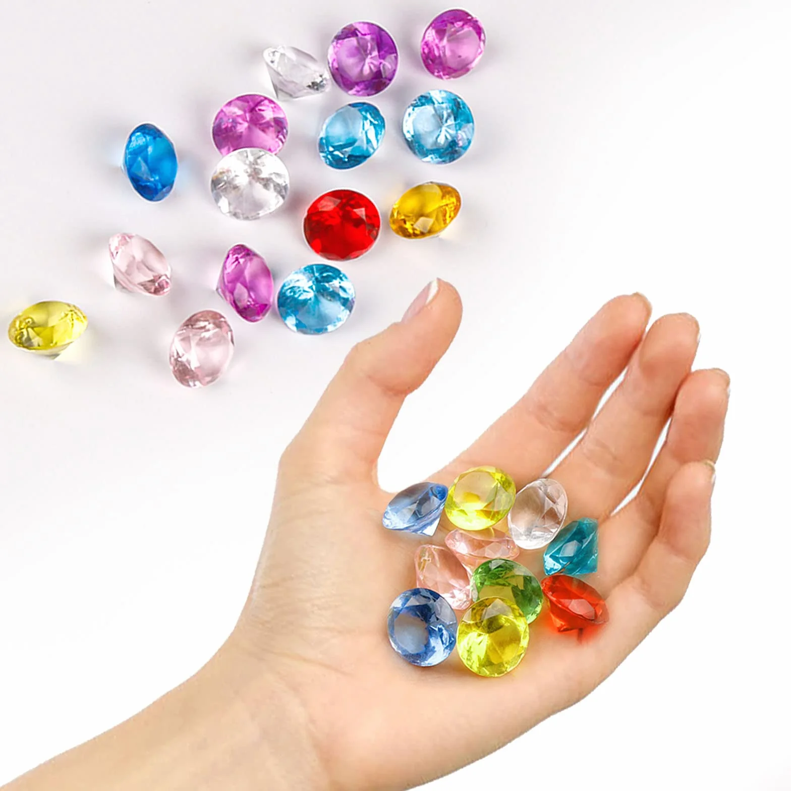 diamenty akrylowe wielokolorowe 110 sztuk 20 mm kryształy dekoracyjne do wazonów