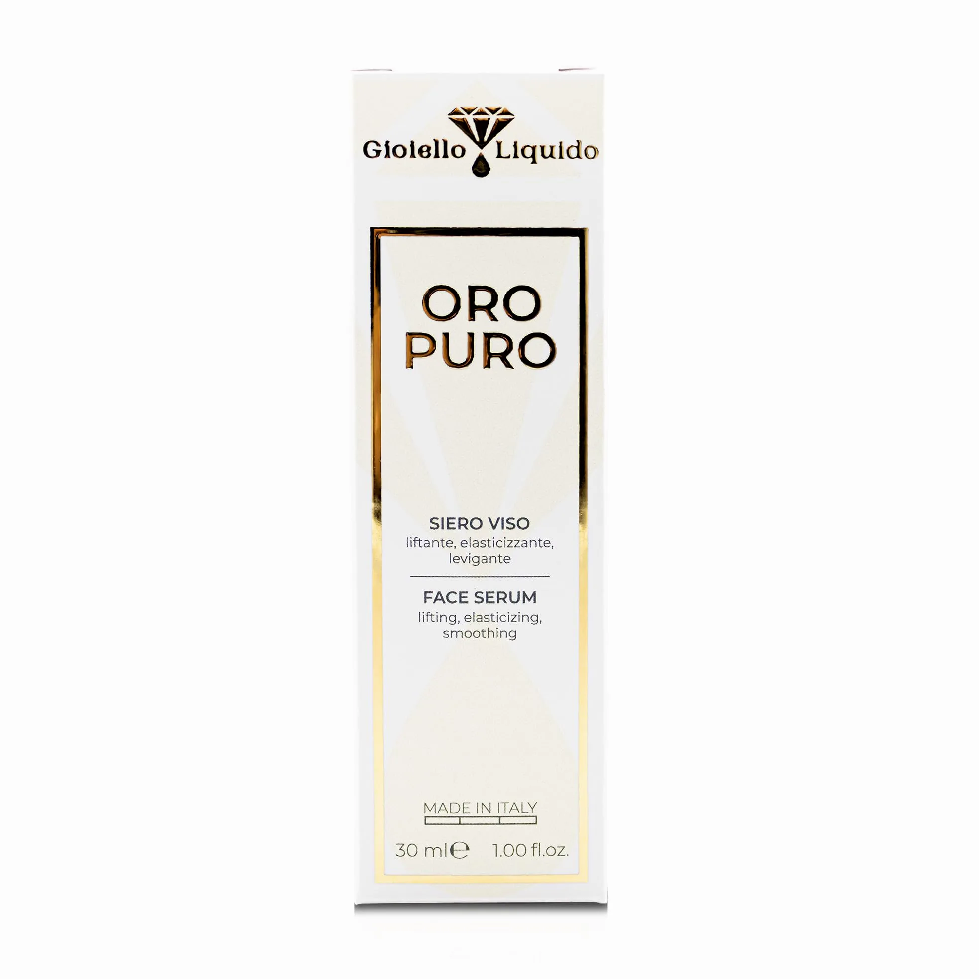 Serum do twarzy z ultra-mocnym kwasem hialuronowym I koloidalne złoto 20 Ppm Pure 100% Organic I Przeciwzmarszczkowy, przeciw plamom i przeciwstarzeniowy 30 ML Made In Italy