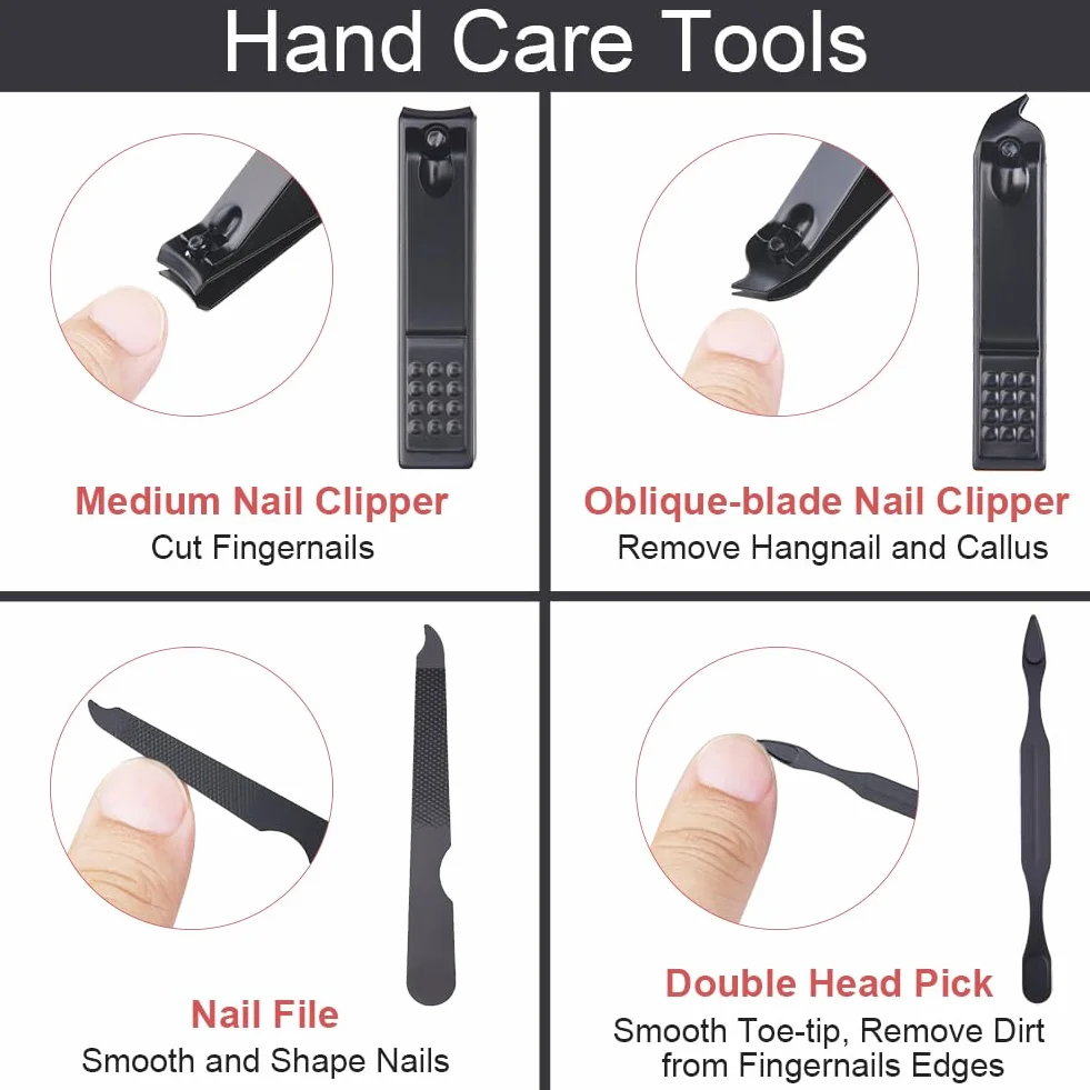 URAQT Obcinaczki do paznokci, 8-częściowy zestaw do manicure i pedicure, zestaw ze stali nierdzewnej do pielęgnacji stóp, profesjonalny zestaw do pielęgnacji paznokci, idealny prezent dla mężczyzn i